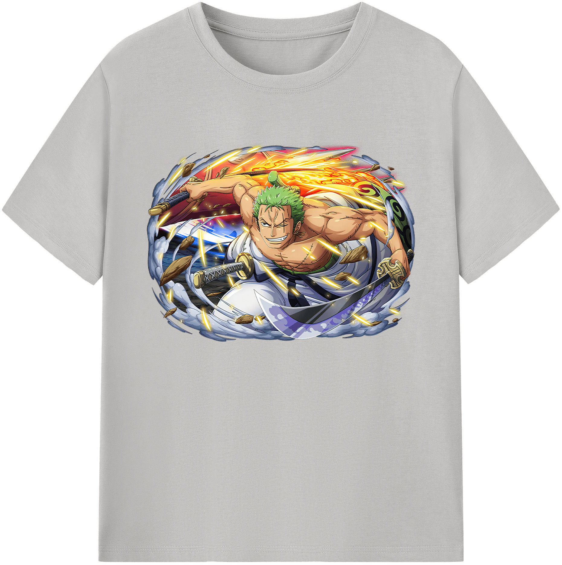 ワンピース ロロノア・ゾロ ONE PIECE Roronoa Zoro 綿100％ メンズ半袖Tシャツ｜肌触りやわらか＆通気性