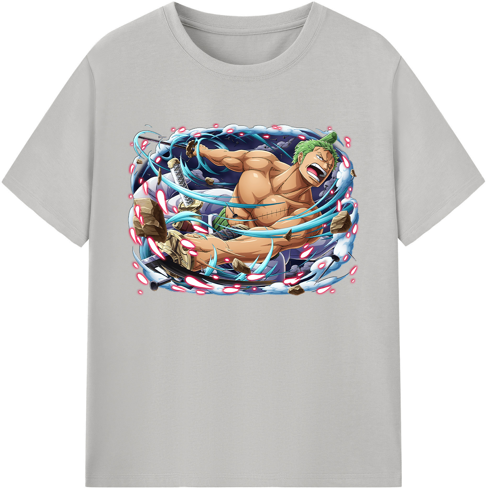 ワンピース ロロノア・ゾロ ONE PIECE Roronoa Zoro 綿100％ メンズ半袖Tシャツ｜肌触りやわらか＆通気性
