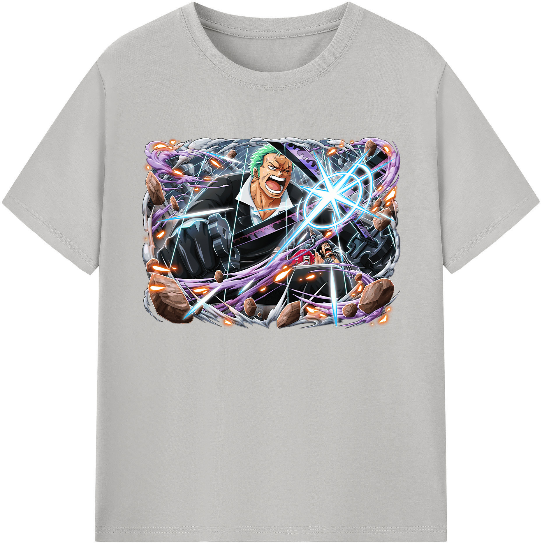 ワンピース ロロノア・ゾロ ONE PIECE Roronoa Zoro 綿100％ メンズ半袖Tシャツ｜肌触りやわらか＆通気性