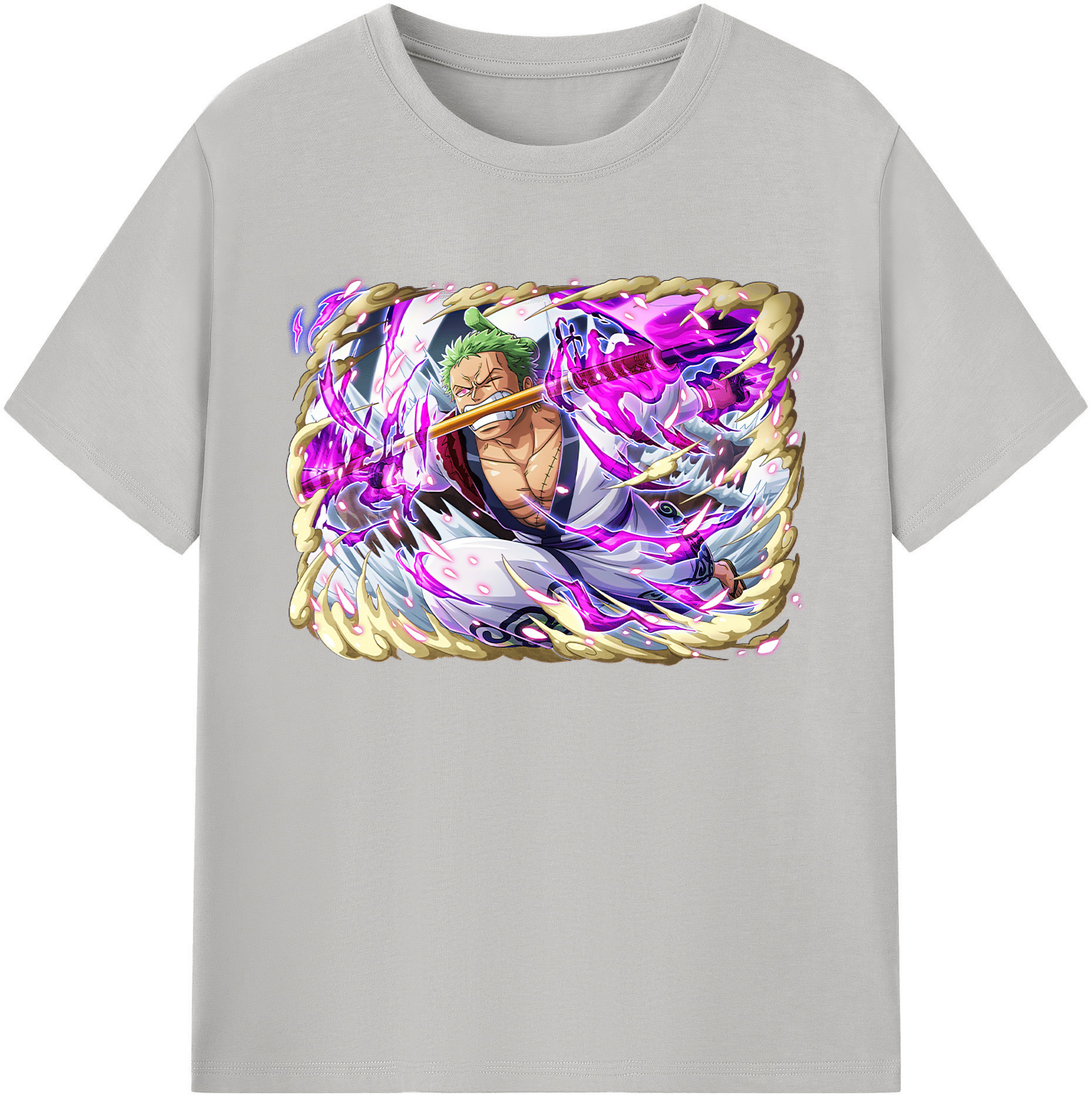 ワンピース ロロノア・ゾロ ONE PIECE Roronoa Zoro 綿100％ メンズ半袖Tシャツ｜肌触りやわらか＆通気性