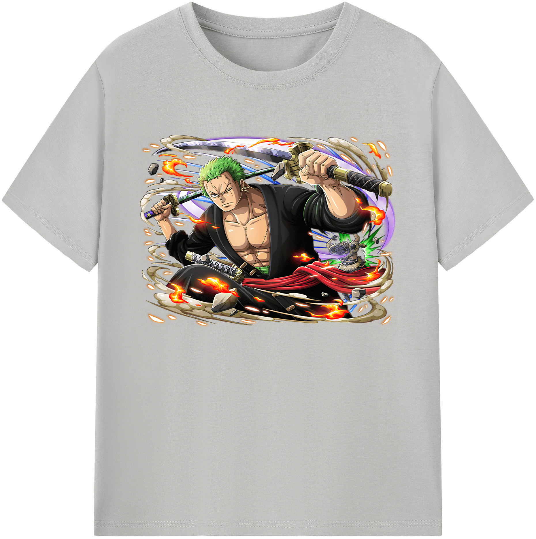（画像用） ワンピース ロロノア・ゾロ ONE PIECE Roronoa Zoro 綿100％ メンズ半袖Tシャツ｜肌触りやわらか＆通気性
