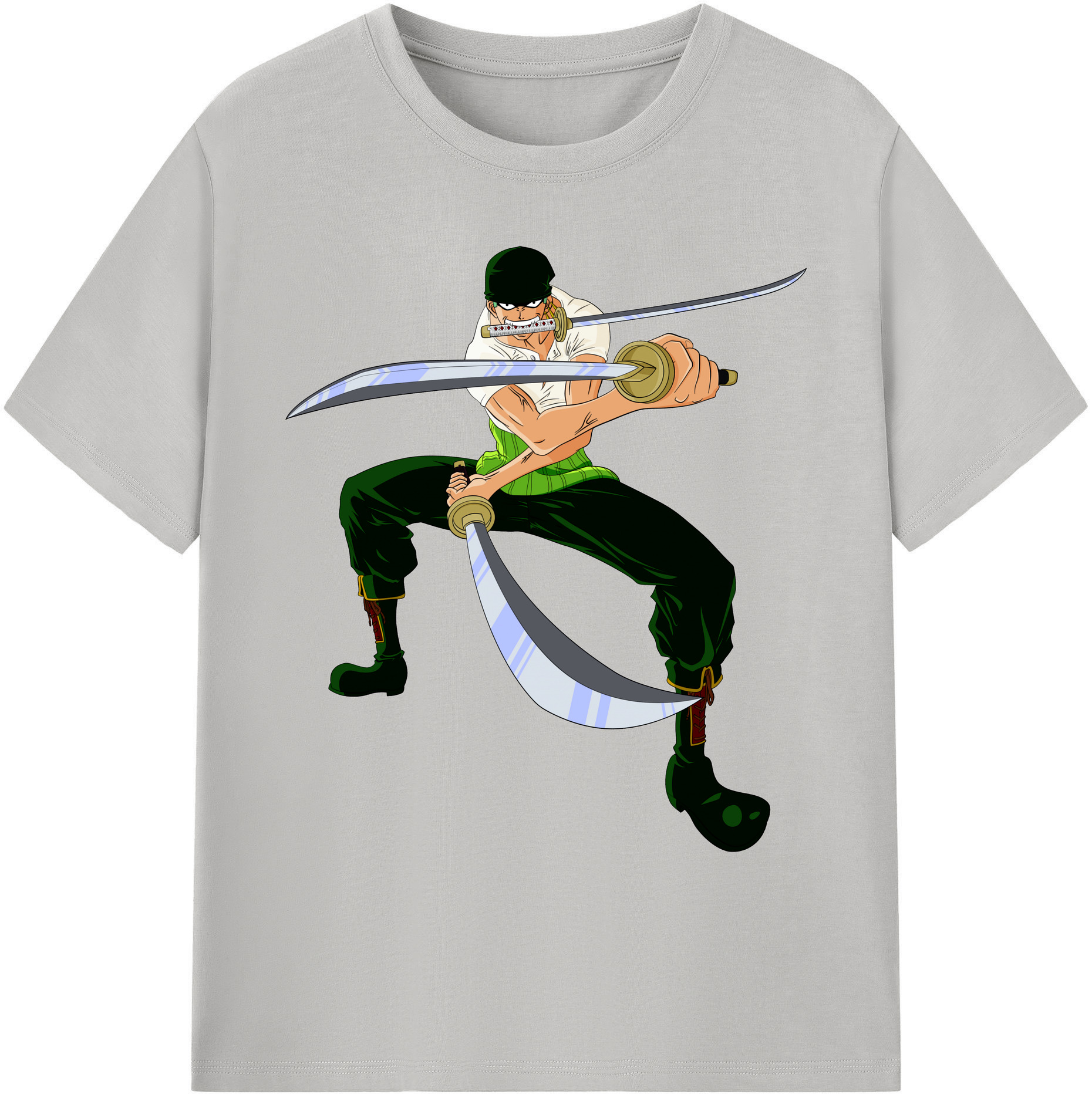 ワンピース ロロノア・ゾロ ONE PIECE Roronoa Zoro 綿100％ メンズ半袖Tシャツ｜肌触りやわらか＆通気性