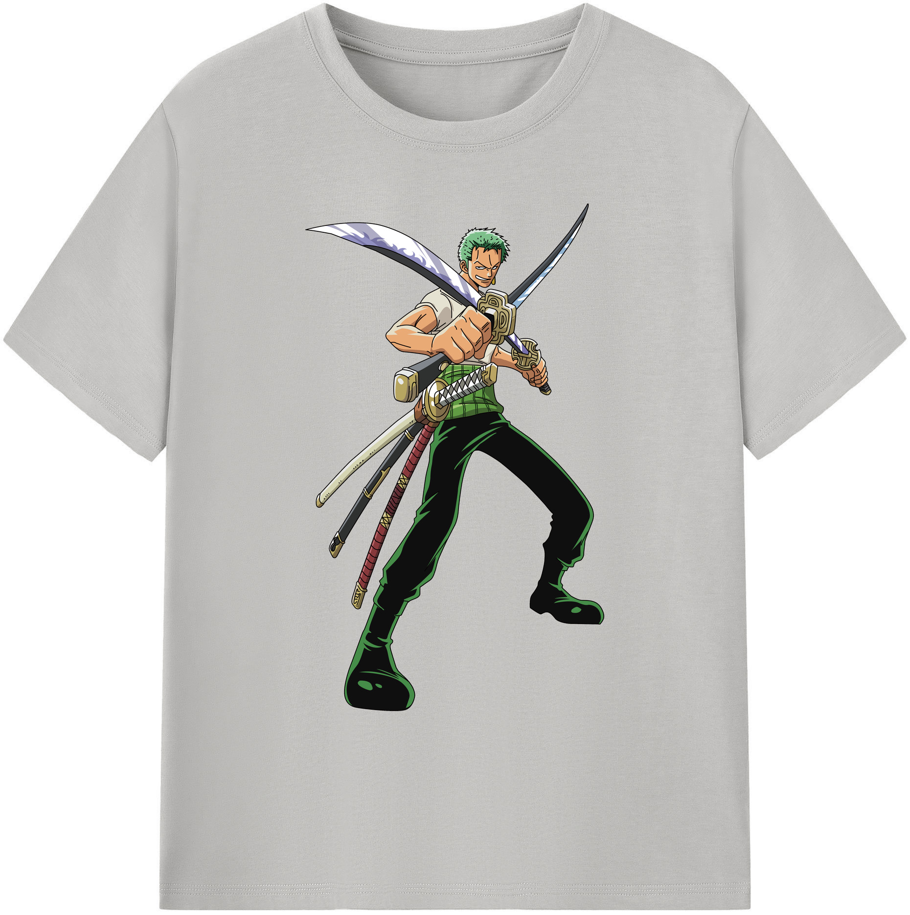 ワンピース ロロノア・ゾロ ONE PIECE Roronoa Zoro 綿100％ メンズ半袖Tシャツ｜肌触りやわらか＆通気性