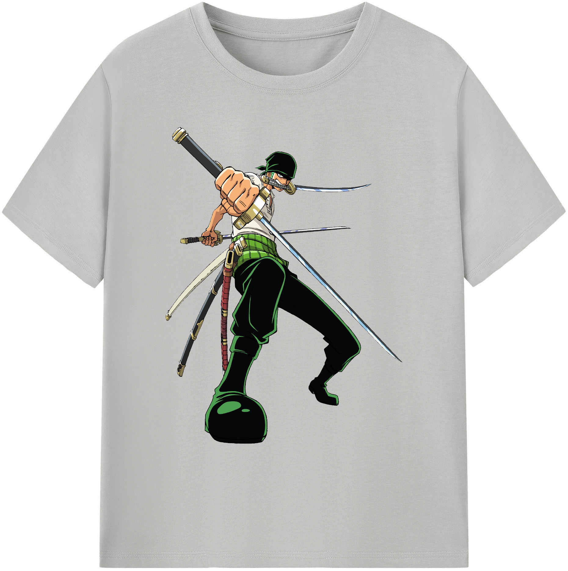 ワンピース ロロノア・ゾロ ONE PIECE Roronoa Zoro 綿100％ メンズ半袖Tシャツ｜肌触りやわらか＆通気性