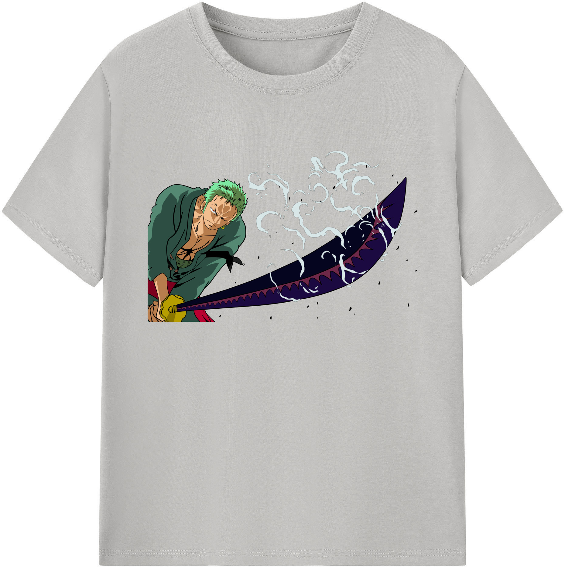 ワンピース ロロノア・ゾロ ONE PIECE Roronoa Zoro 綿100％ メンズ半袖Tシャツ｜肌触りやわらか＆通気性