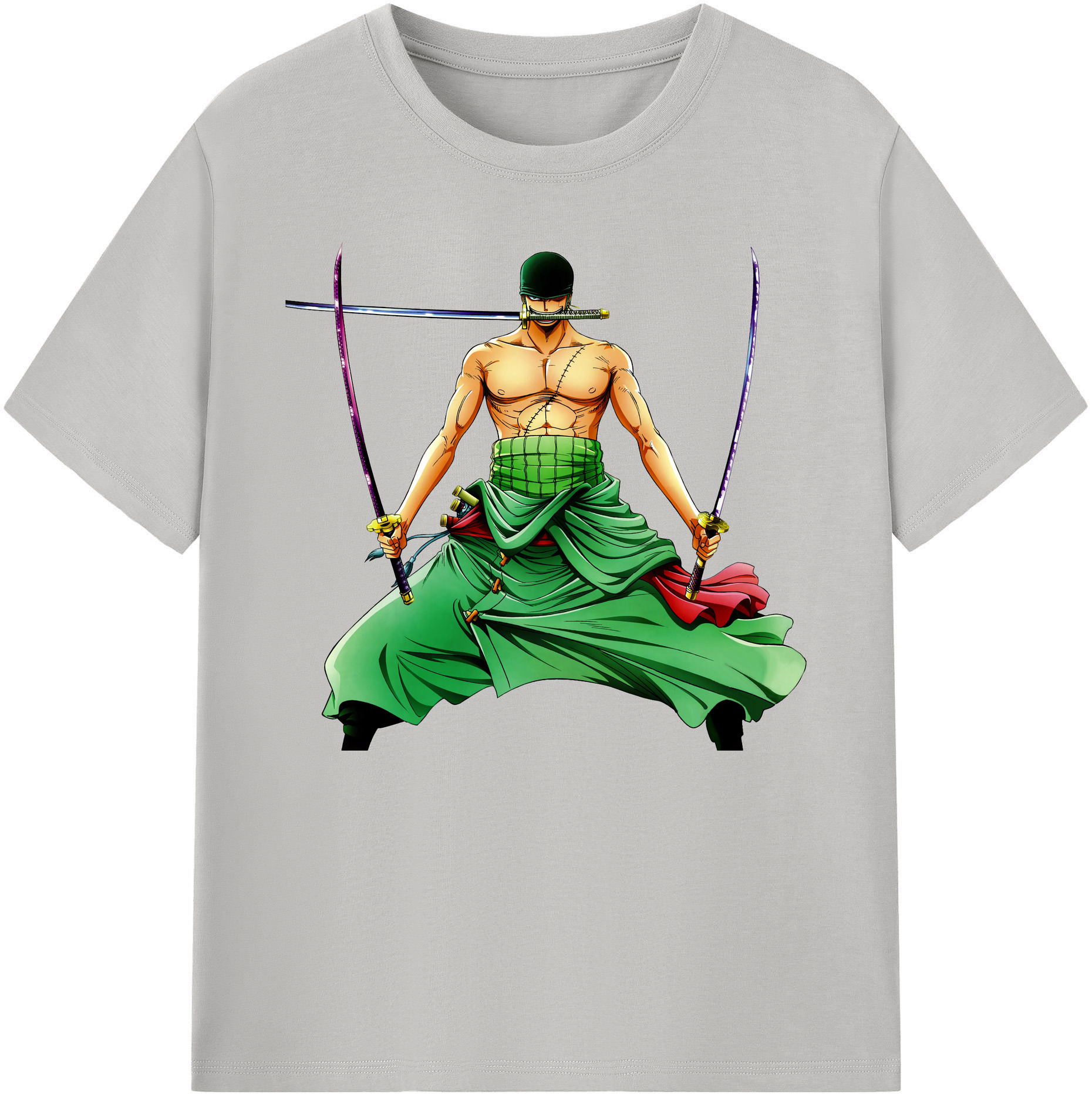 ワンピース ロロノア・ゾロ ONE PIECE Roronoa Zoro 綿100％ メンズ半袖Tシャツ｜肌触りやわらか＆通気性