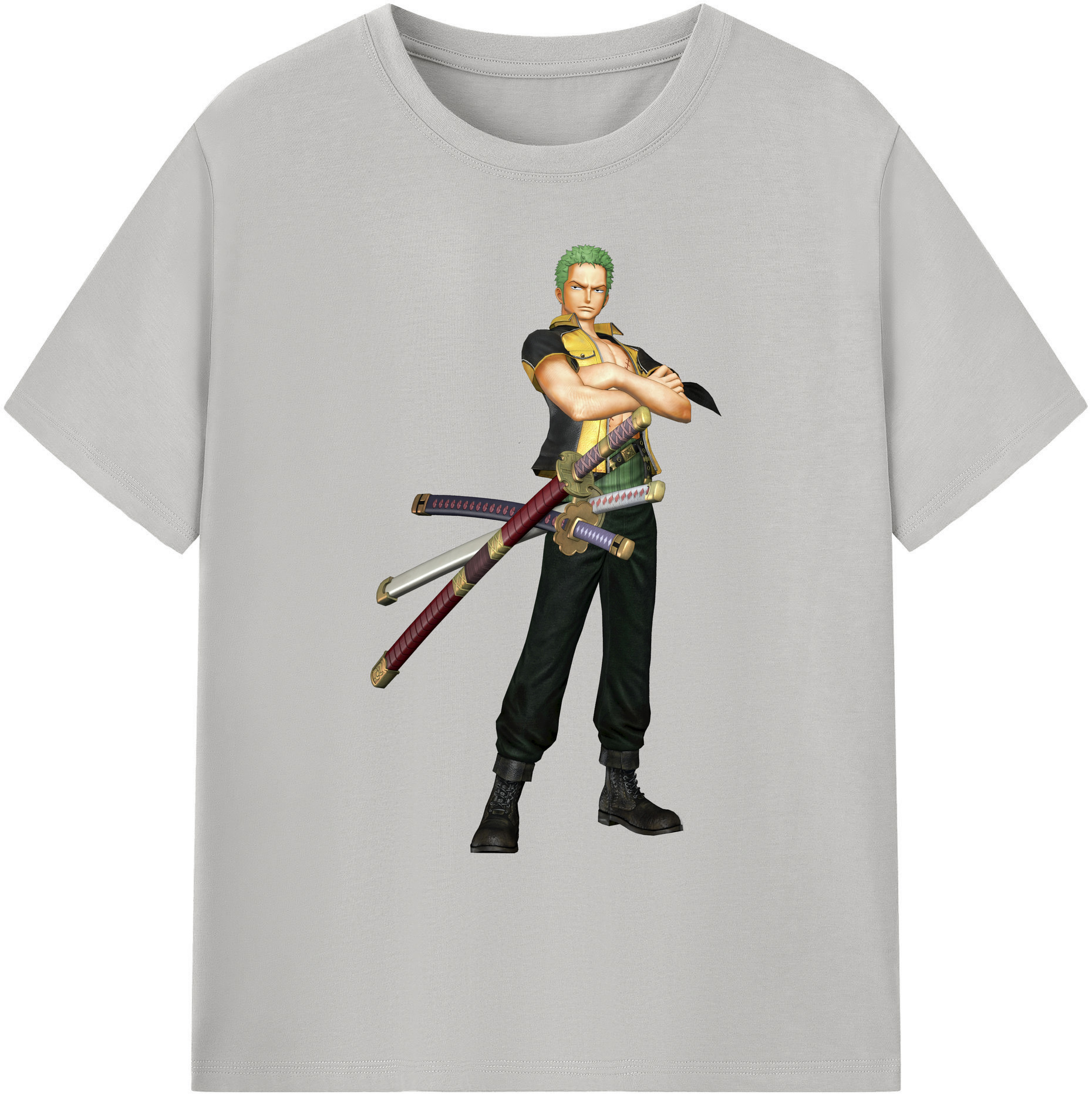 ワンピース ロロノア・ゾロ ONE PIECE Roronoa Zoro 綿100％ メンズ半袖Tシャツ｜肌触りやわらか＆通気性