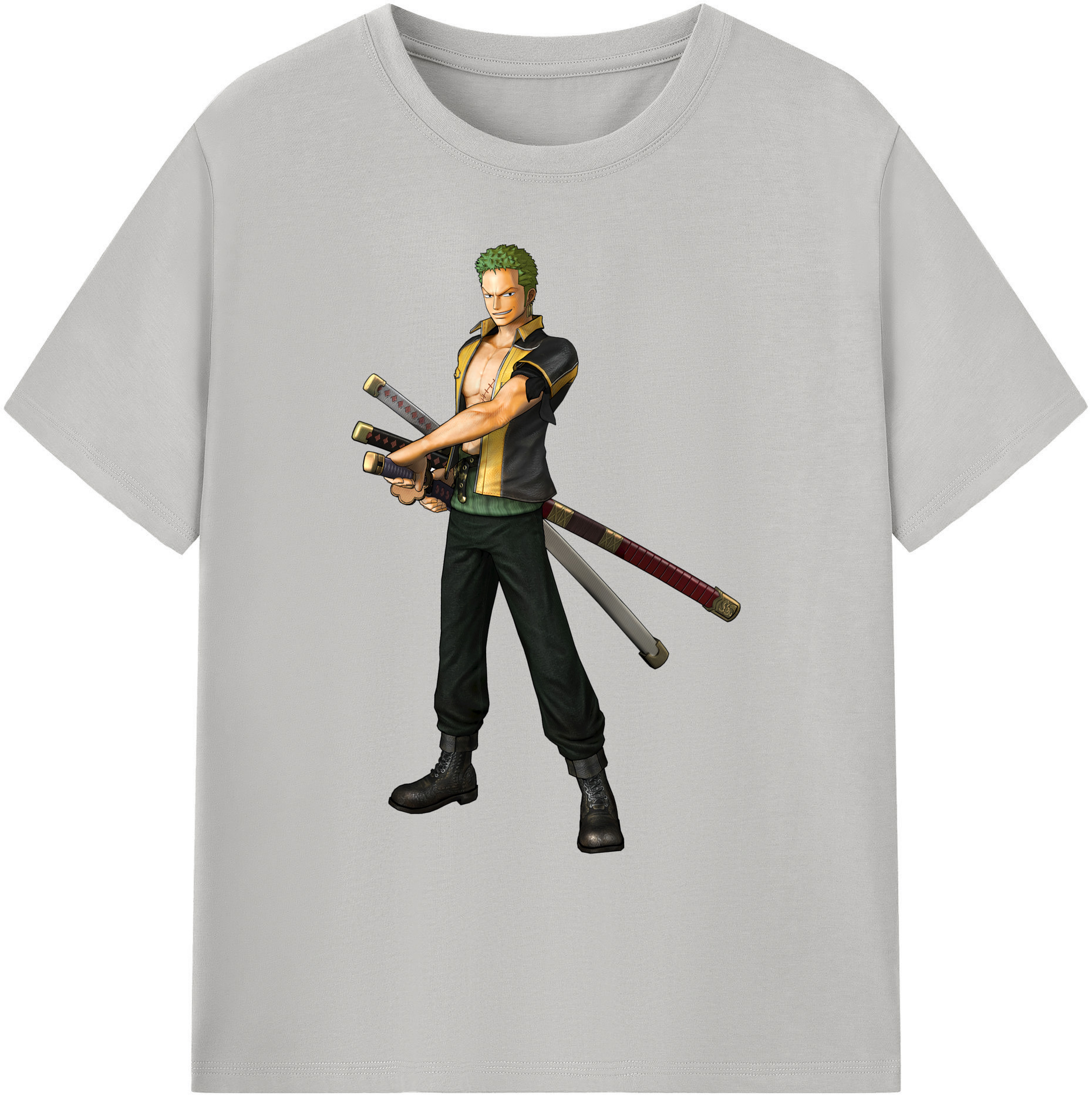 ワンピース ロロノア・ゾロ ONE PIECE Roronoa Zoro 綿100％ メンズ半袖Tシャツ｜肌触りやわらか＆通気性