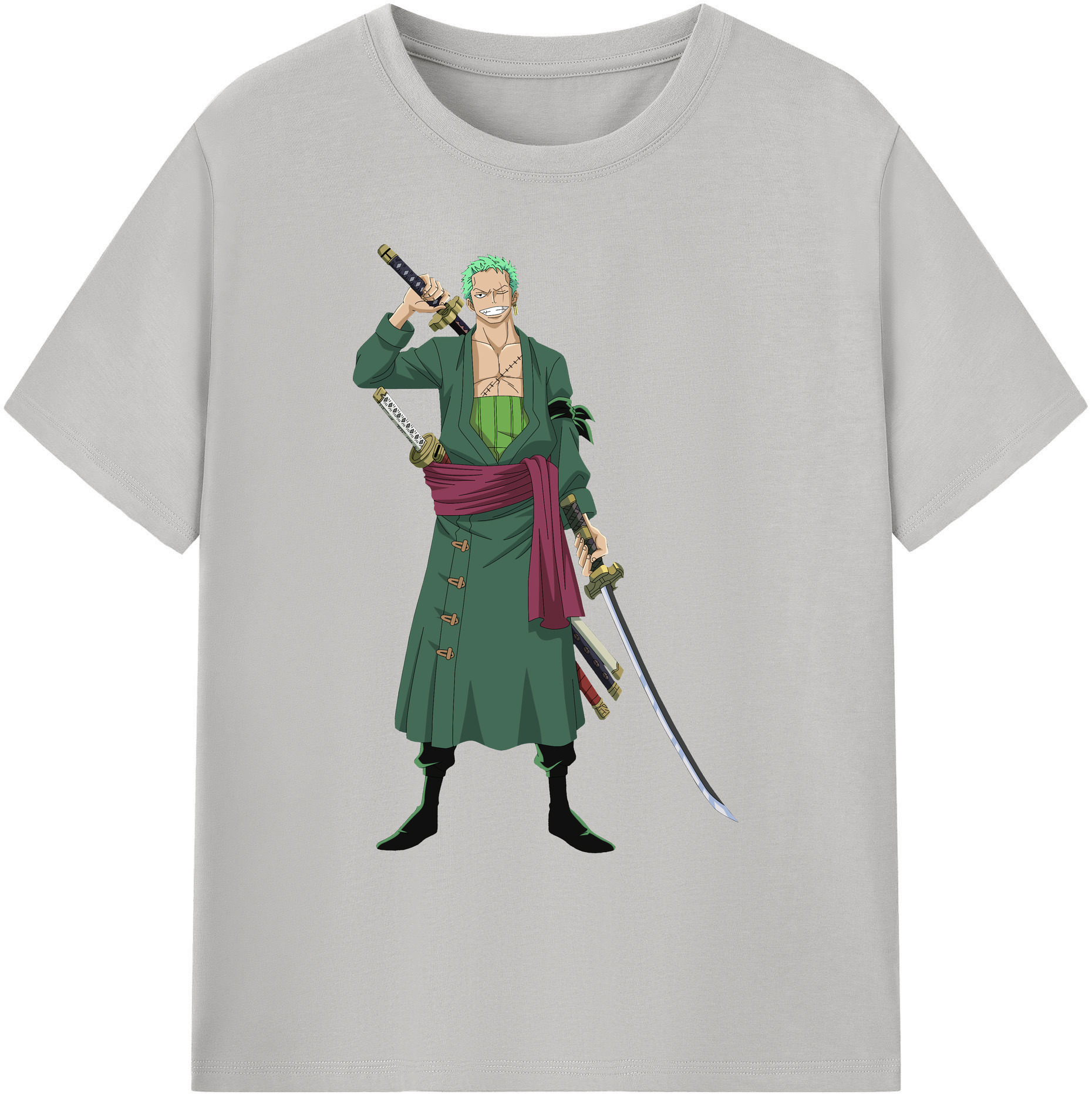 ワンピース ロロノア・ゾロ ONE PIECE Roronoa Zoro 綿100％ メンズ半袖Tシャツ｜肌触りやわらか＆通気性