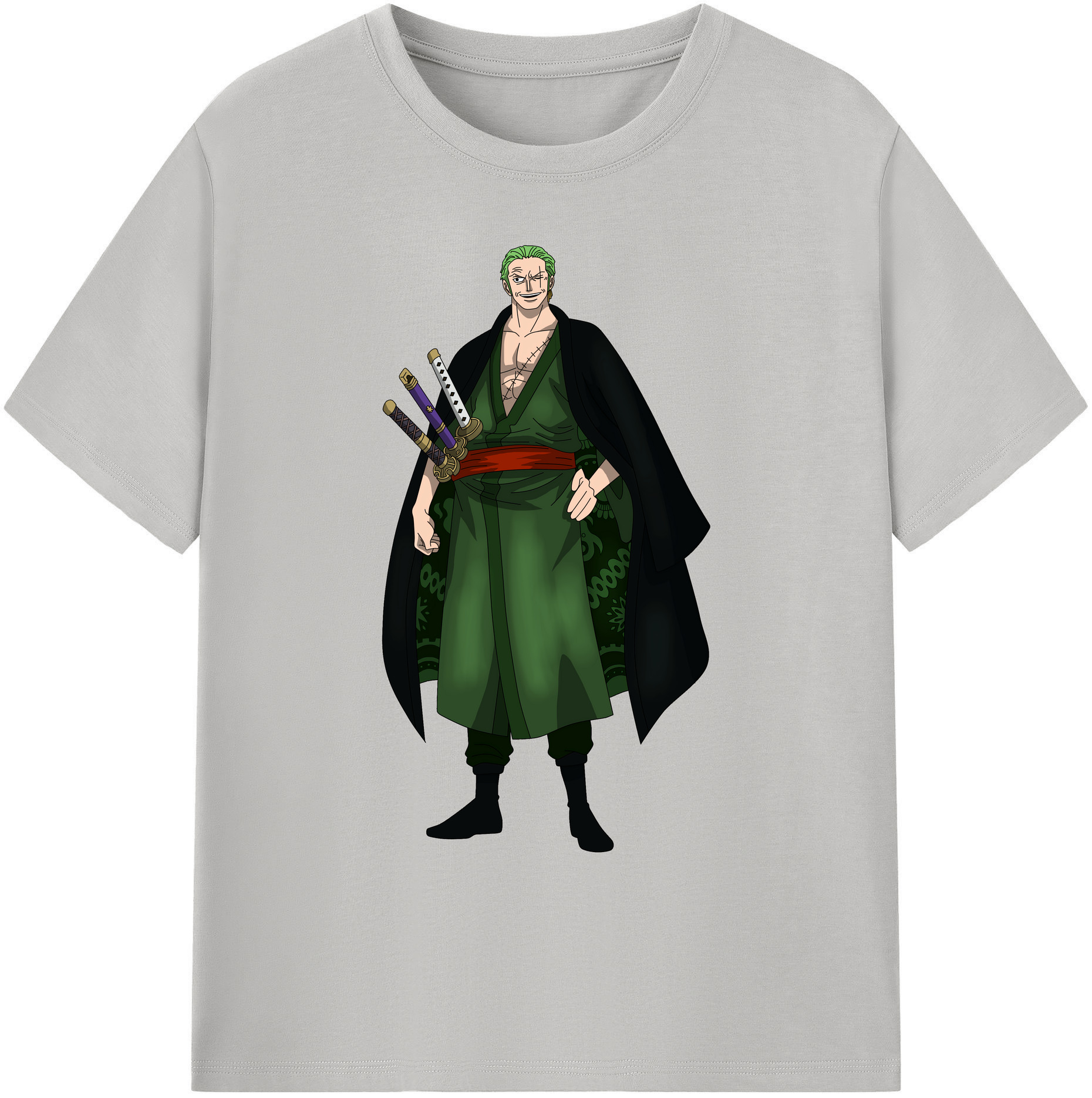 ワンピース ロロノア・ゾロ ONE PIECE Roronoa Zoro 綿100％ メンズ半袖Tシャツ｜肌触りやわらか＆通気性