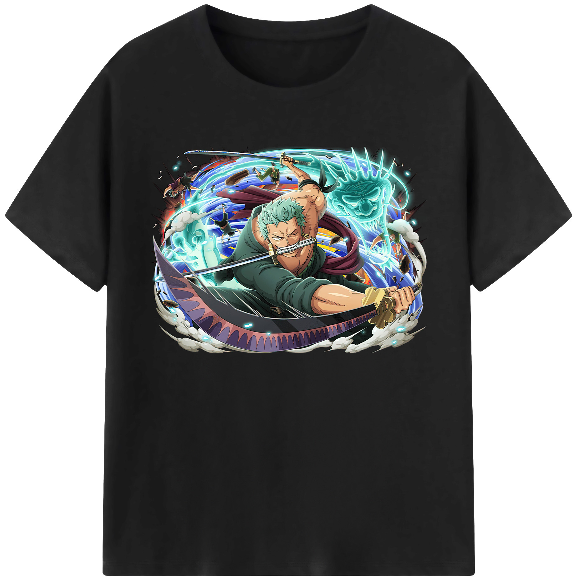 ワンピース ロロノア・ゾロ ONE PIECE Roronoa Zoro 綿100％ メンズ半袖Tシャツ｜肌触りやわらか＆通気性