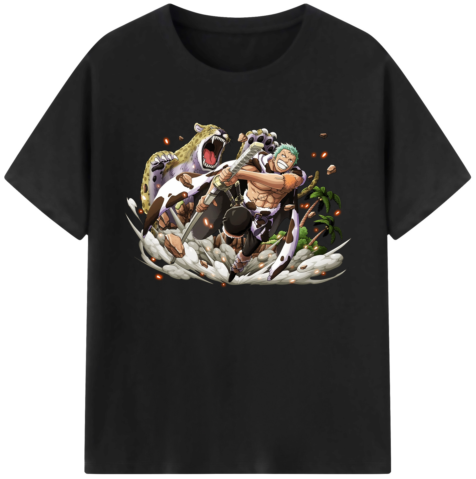ワンピース ロロノア・ゾロ ONE PIECE Roronoa Zoro 綿100％ メンズ半袖Tシャツ｜肌触りやわらか＆通気性