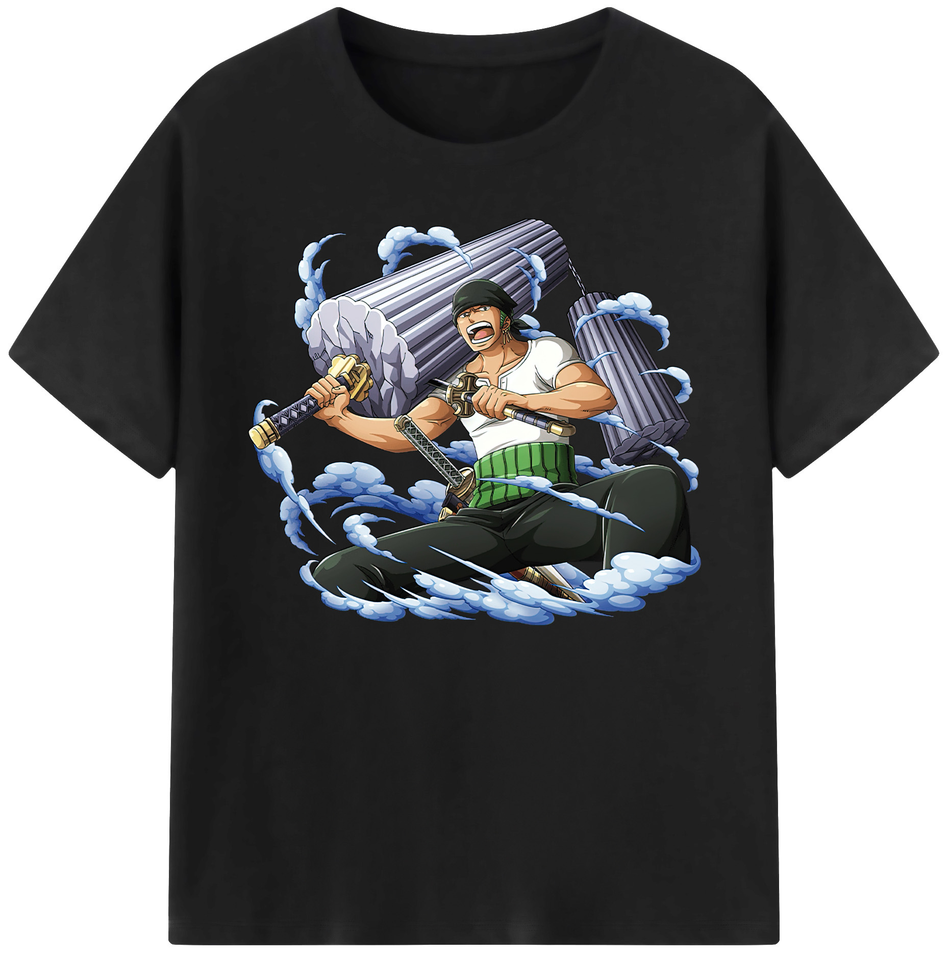 ワンピース ロロノア・ゾロ ONE PIECE Roronoa Zoro 綿100％ メンズ半袖Tシャツ｜肌触りやわらか＆通気性