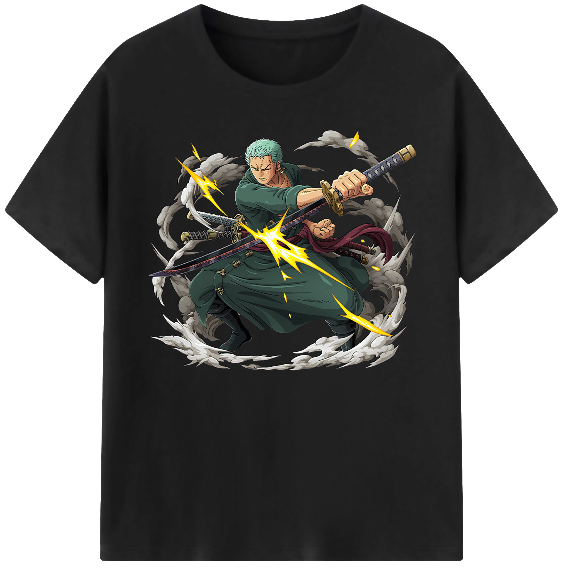 ワンピース ロロノア・ゾロ ONE PIECE Roronoa Zoro 綿100％ メンズ半袖Tシャツ｜肌触りやわらか＆通気性