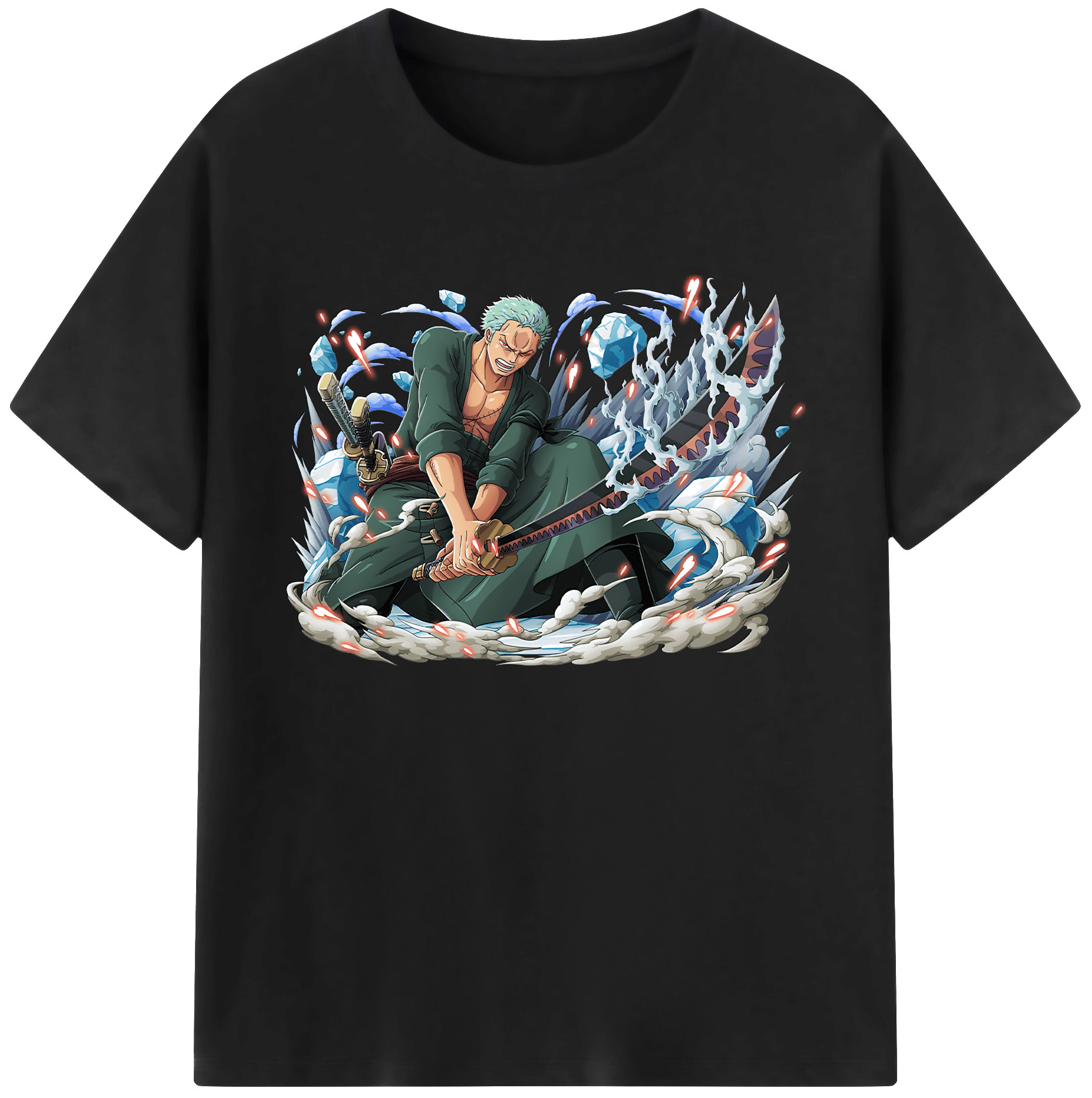 ワンピース ロロノア・ゾロ ONE PIECE Roronoa Zoro 綿100％ メンズ半袖Tシャツ｜肌触りやわらか＆通気性