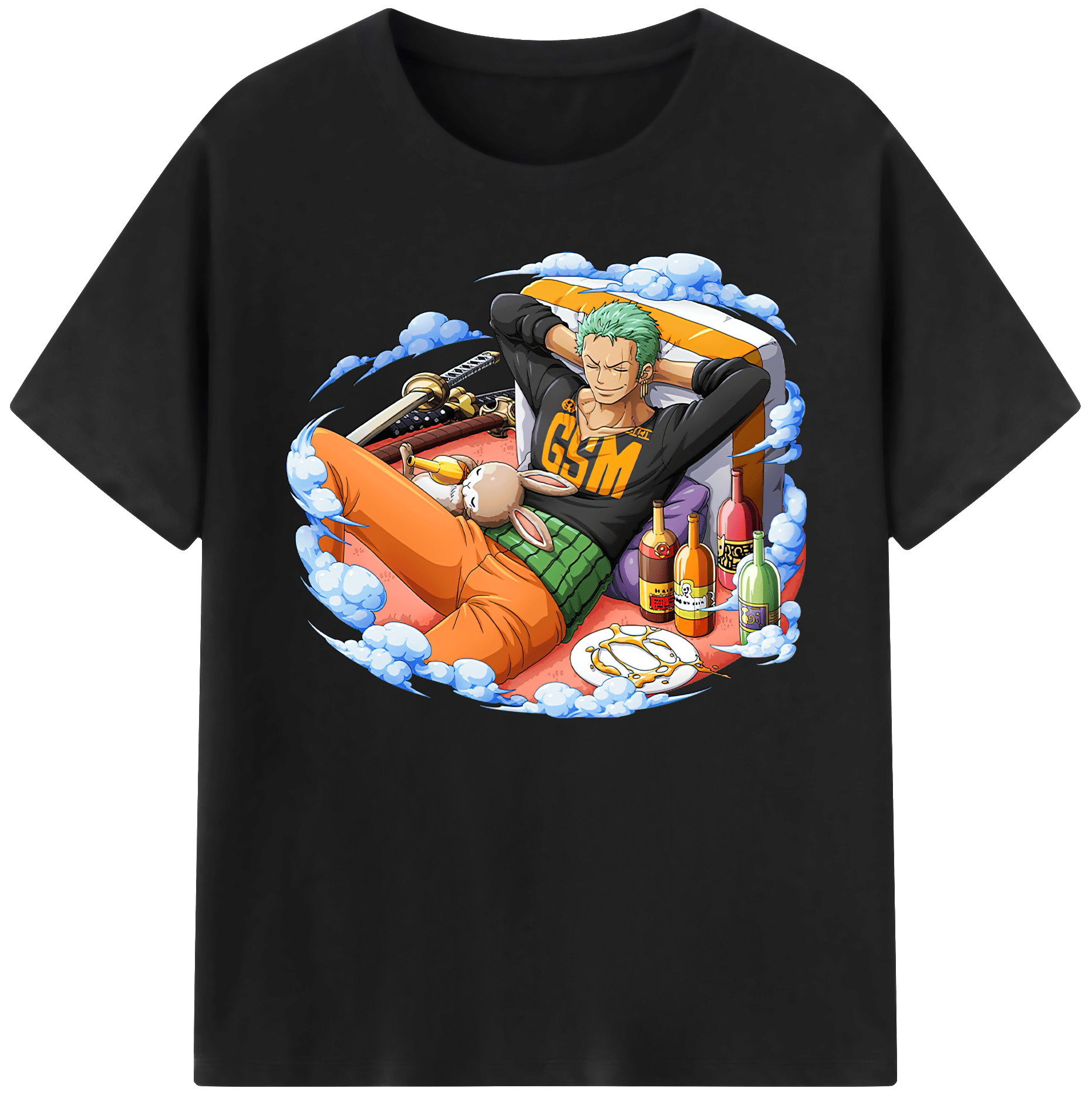 ワンピース ロロノア・ゾロ ONE PIECE Roronoa Zoro 綿100％ メンズ半袖Tシャツ｜肌触りやわらか＆通気性