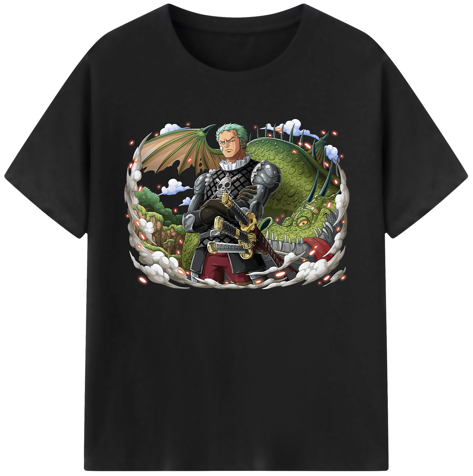 ワンピース ロロノア・ゾロ ONE PIECE Roronoa Zoro 綿100％ メンズ半袖Tシャツ｜肌触りやわらか＆通気性