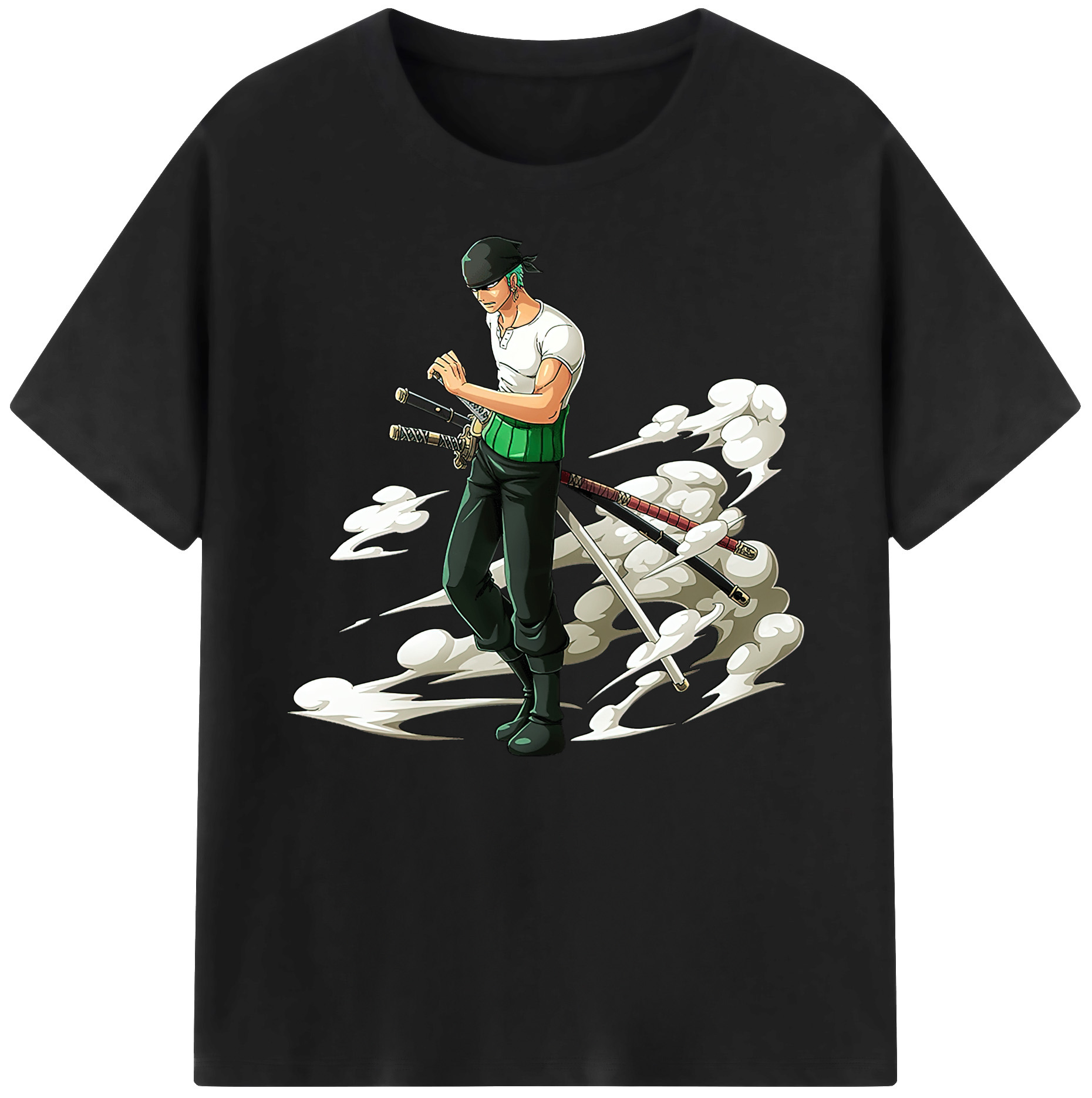 ワンピース ロロノア・ゾロ ONE PIECE Roronoa Zoro 綿100％ メンズ半袖Tシャツ｜肌触りやわらか＆通気性