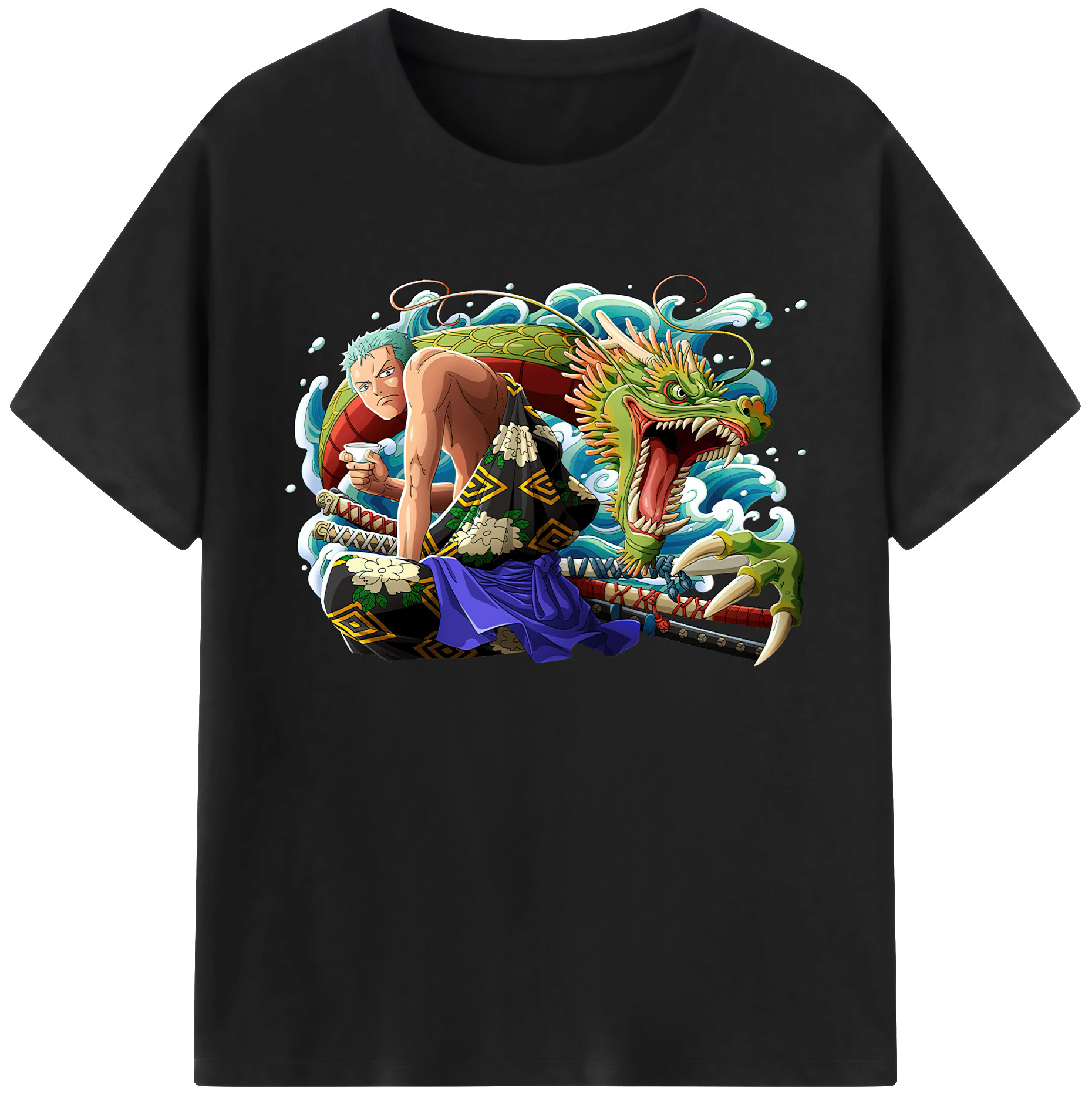 ワンピース ロロノア・ゾロ ONE PIECE Roronoa Zoro 綿100％ メンズ半袖Tシャツ｜肌触りやわらか＆通気性