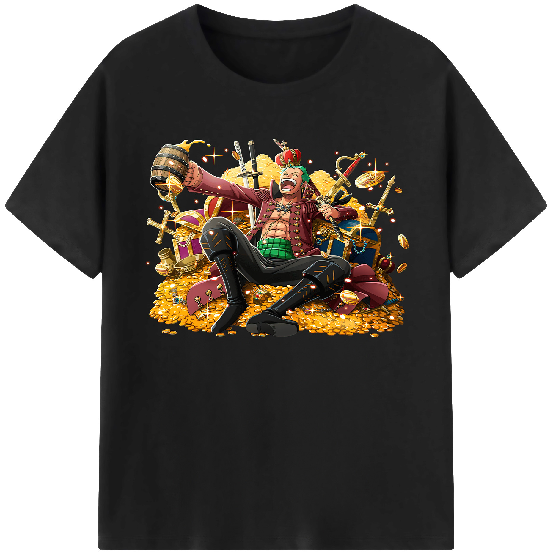 ワンピース ロロノア・ゾロ ONE PIECE Roronoa Zoro 綿100％ メンズ半袖Tシャツ｜肌触りやわらか＆通気性