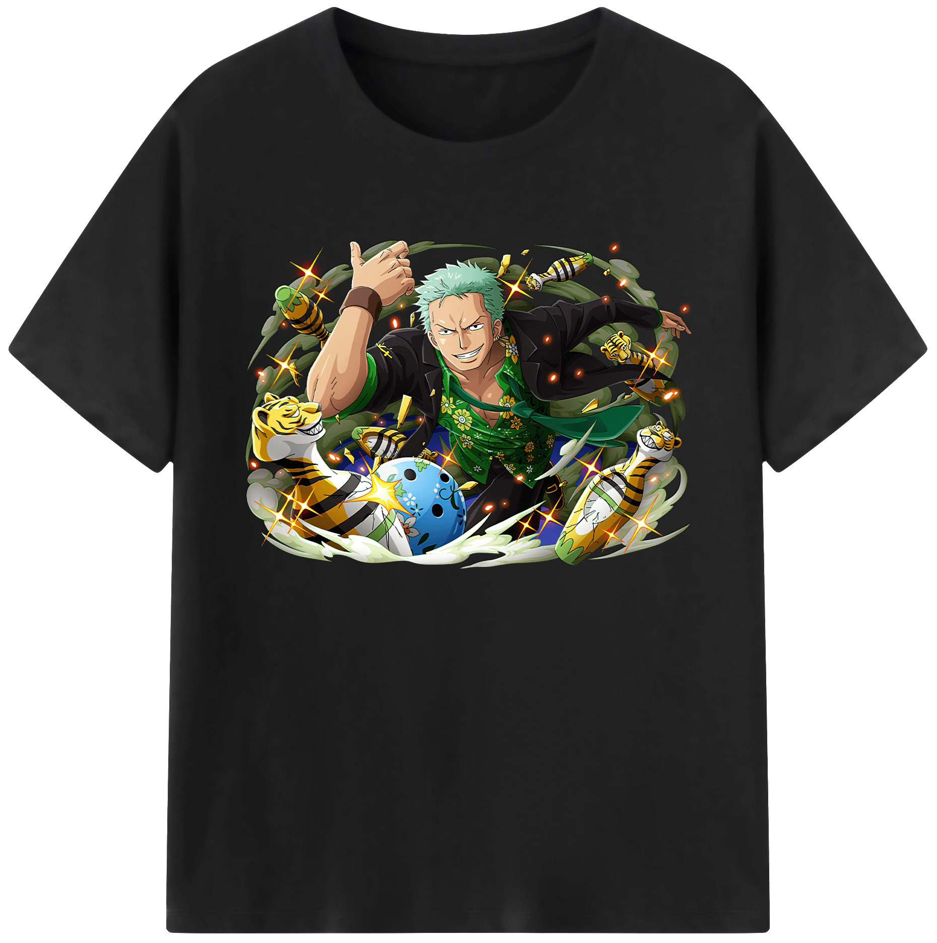ワンピース ロロノア・ゾロ ONE PIECE Roronoa Zoro 綿100％ メンズ半袖Tシャツ｜肌触りやわらか＆通気性