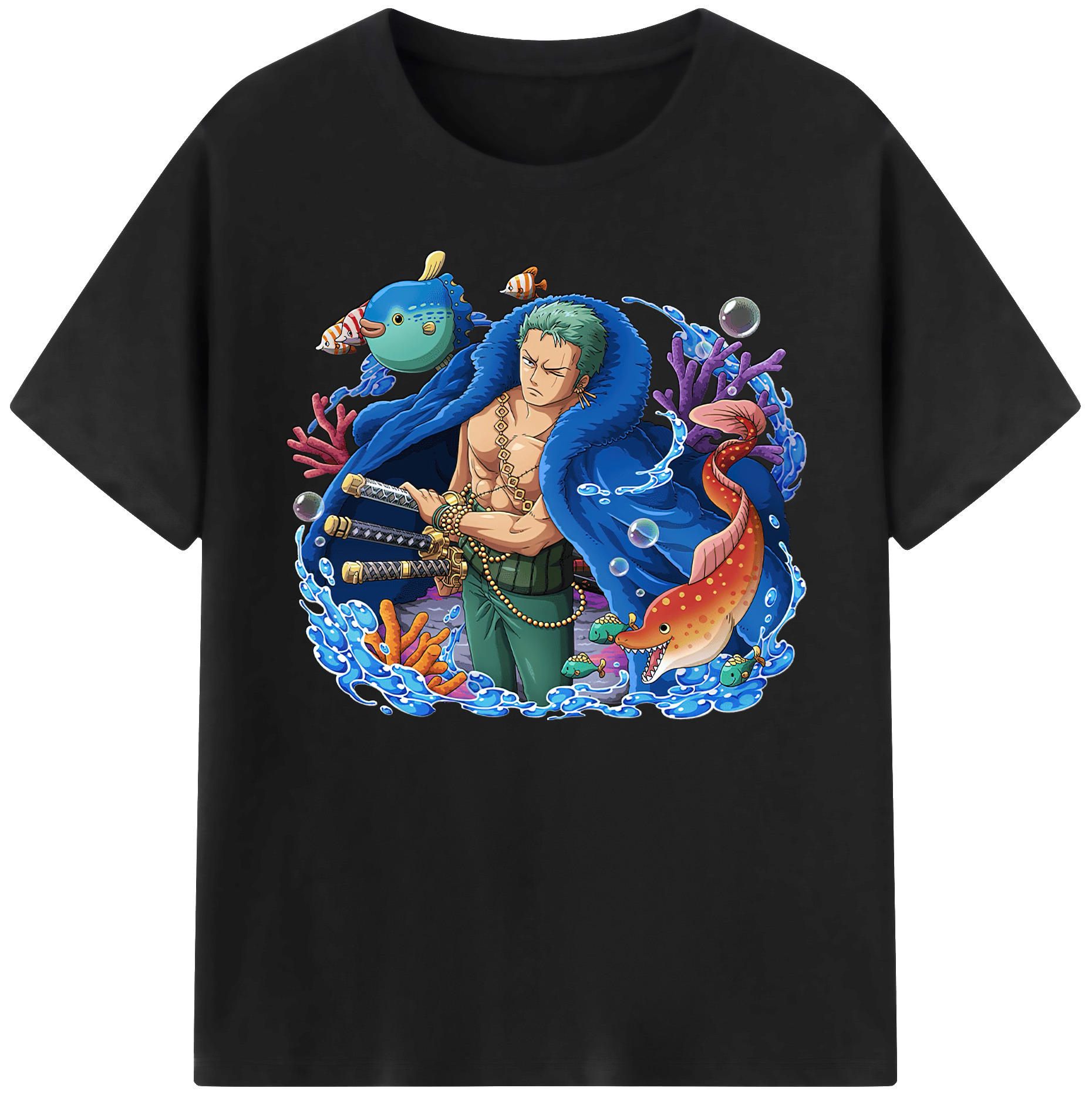 ワンピース ロロノア・ゾロ ONE PIECE Roronoa Zoro 綿100％ メンズ半袖Tシャツ｜肌触りやわらか＆通気性