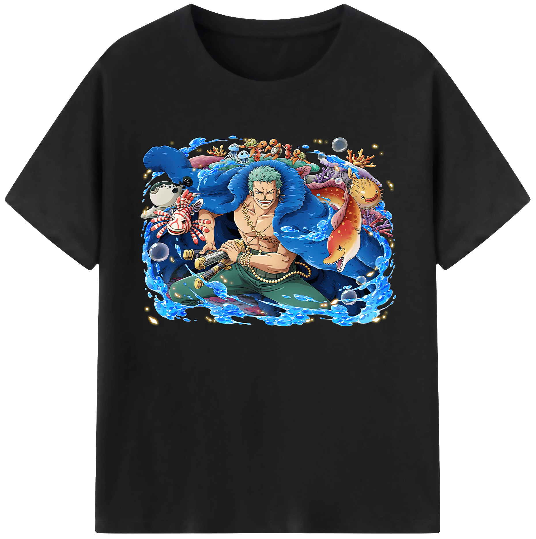 ワンピース ロロノア・ゾロ ONE PIECE Roronoa Zoro 綿100％ メンズ半袖Tシャツ｜肌触りやわらか＆通気性