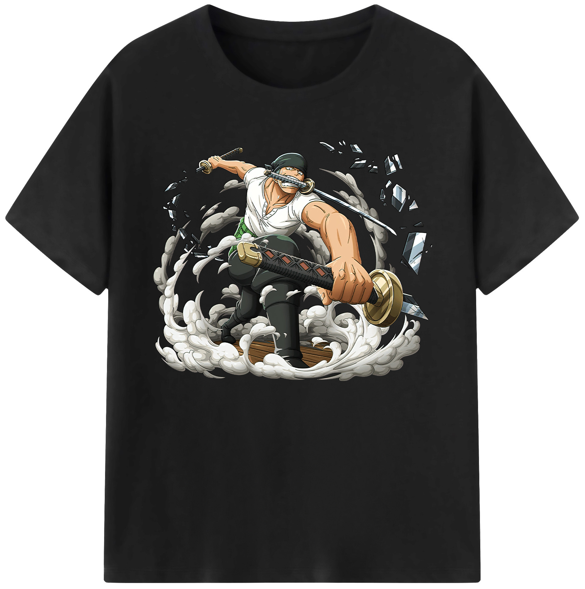 ワンピース ロロノア・ゾロ ONE PIECE Roronoa Zoro 綿100％ メンズ半袖Tシャツ｜肌触りやわらか＆通気性
