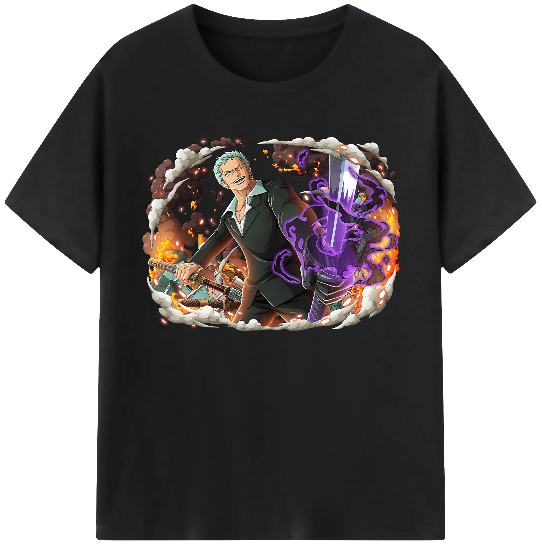 ワンピース ロロノア・ゾロ ONE PIECE Roronoa Zoro 綿100％ メンズ半袖Tシャツ｜肌触りやわらか＆通気性