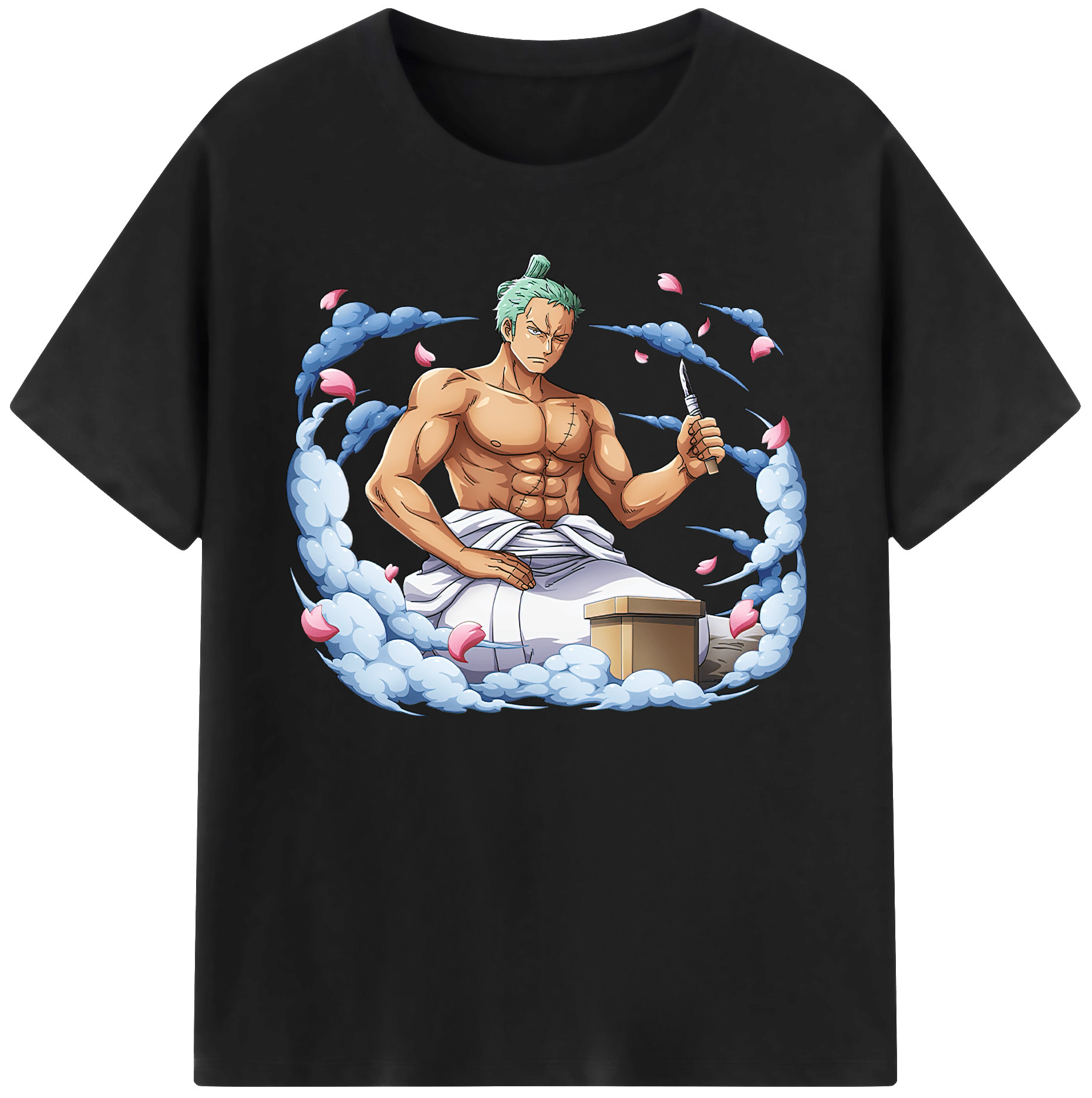 ワンピース ロロノア・ゾロ ONE PIECE Roronoa Zoro 綿100％ メンズ半袖Tシャツ｜肌触りやわらか＆通気性