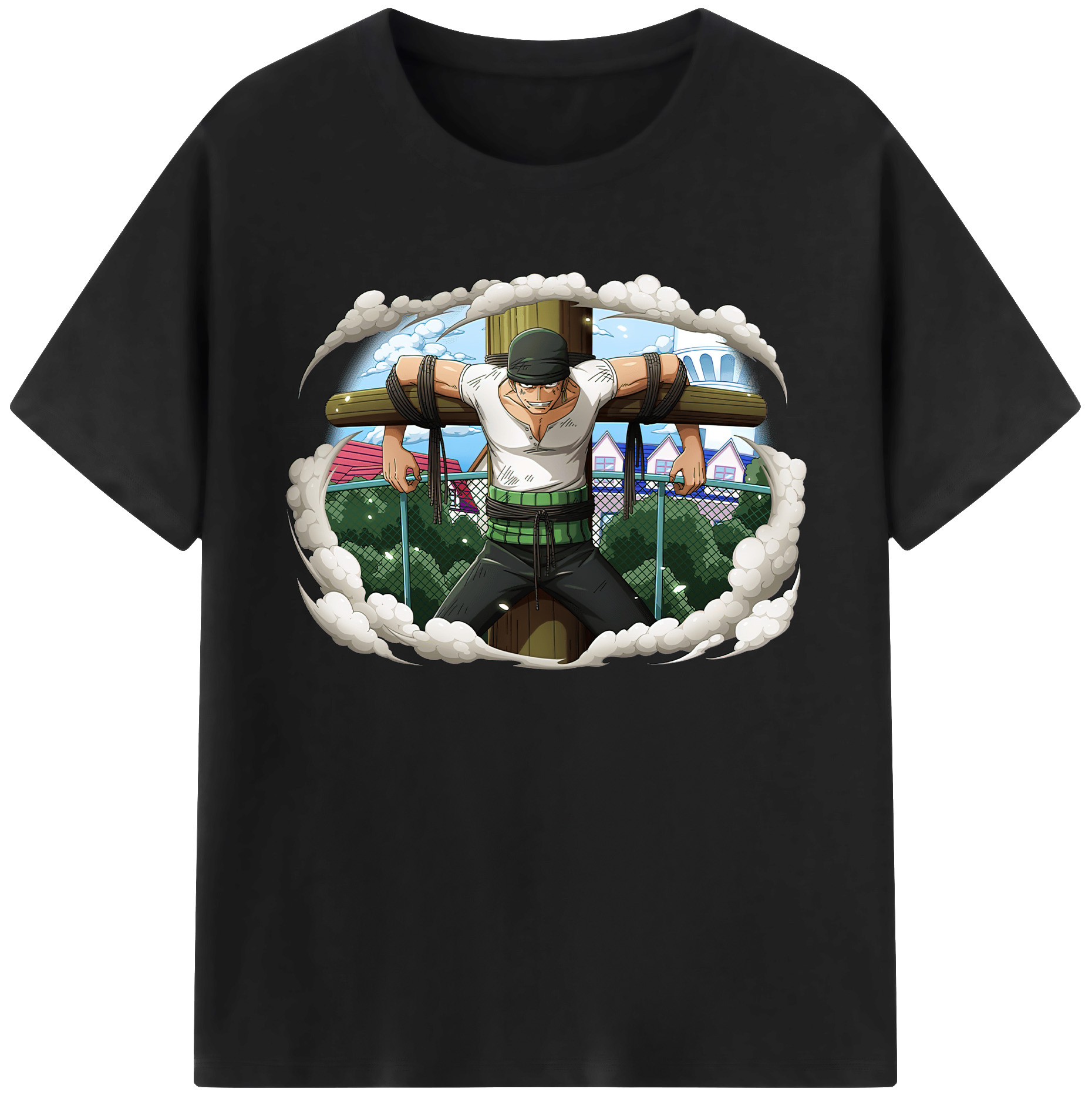 ワンピース ロロノア・ゾロ ONE PIECE Roronoa Zoro 綿100％ メンズ半袖Tシャツ｜肌触りやわらか＆通気性