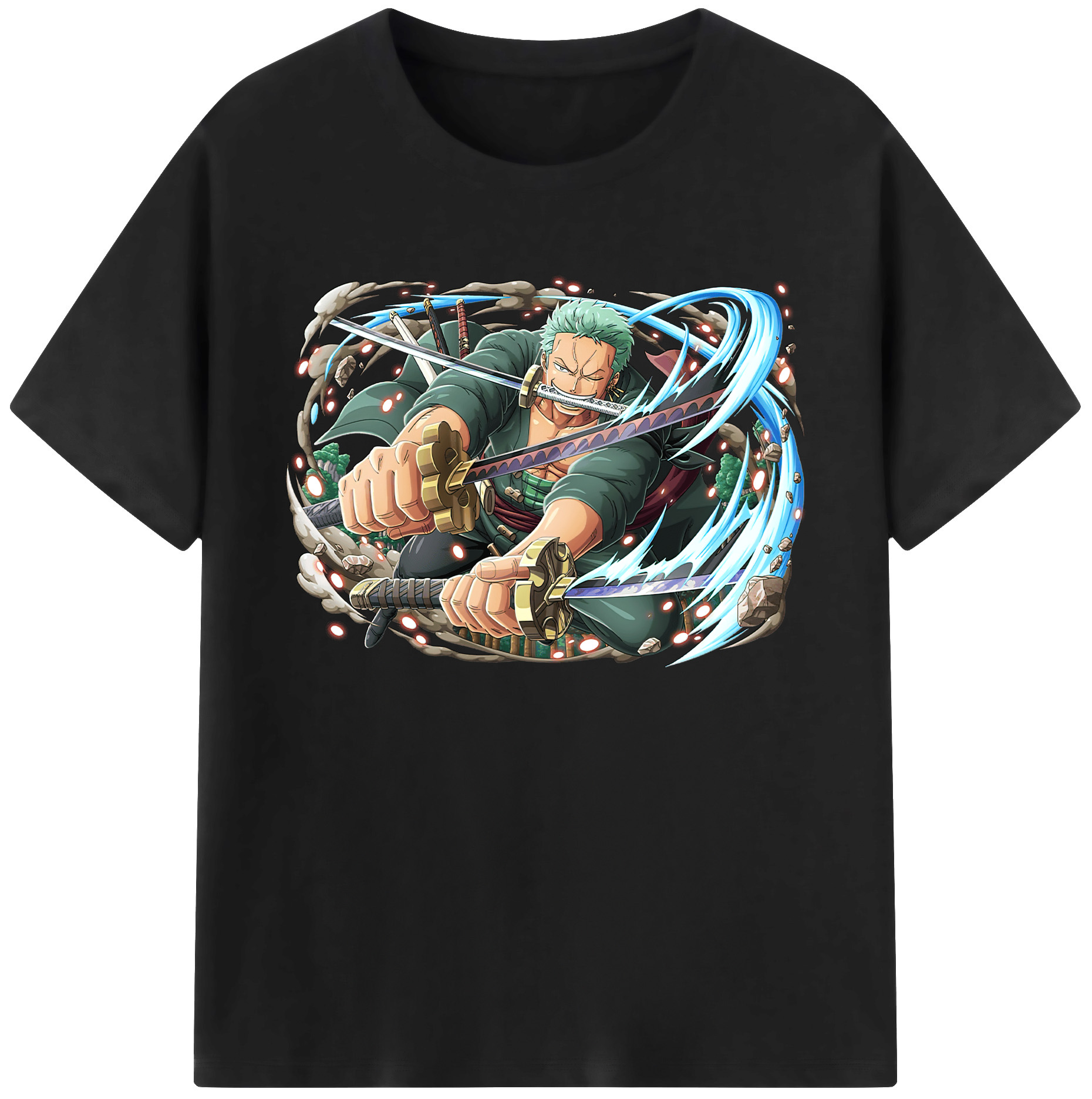 ワンピース ロロノア・ゾロ ONE PIECE Roronoa Zoro 綿100％ メンズ半袖Tシャツ｜肌触りやわらか＆通気性