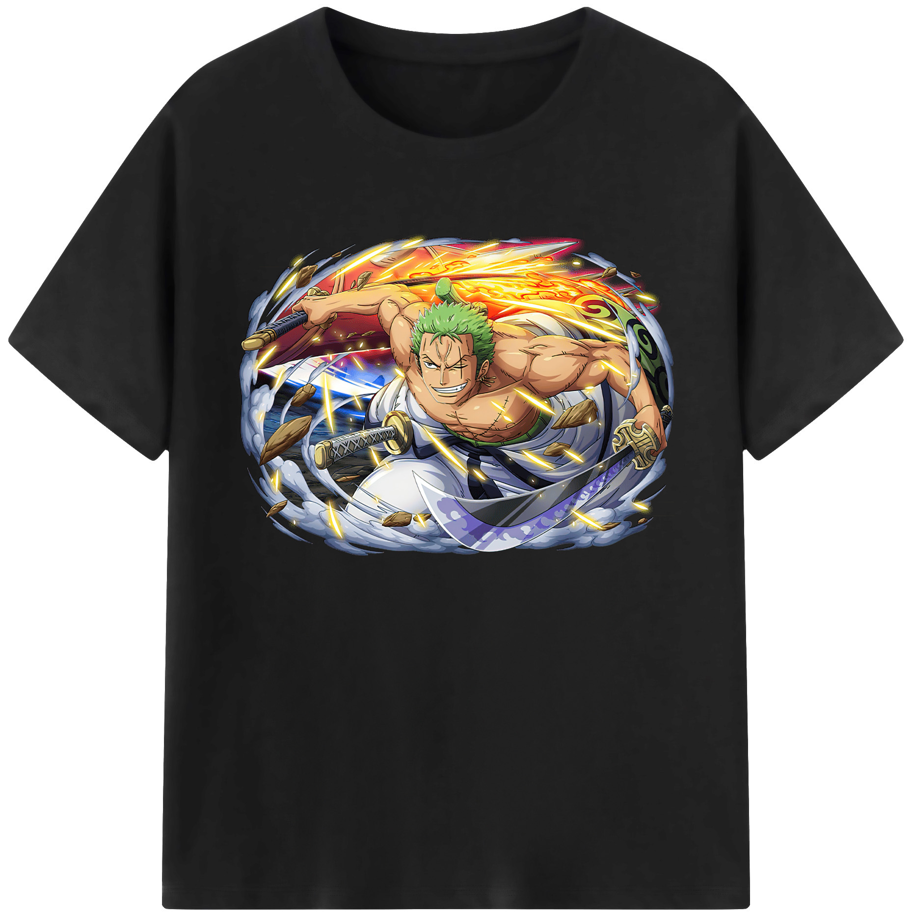 ワンピース ロロノア・ゾロ ONE PIECE Roronoa Zoro 綿100％ メンズ半袖Tシャツ｜肌触りやわらか＆通気性