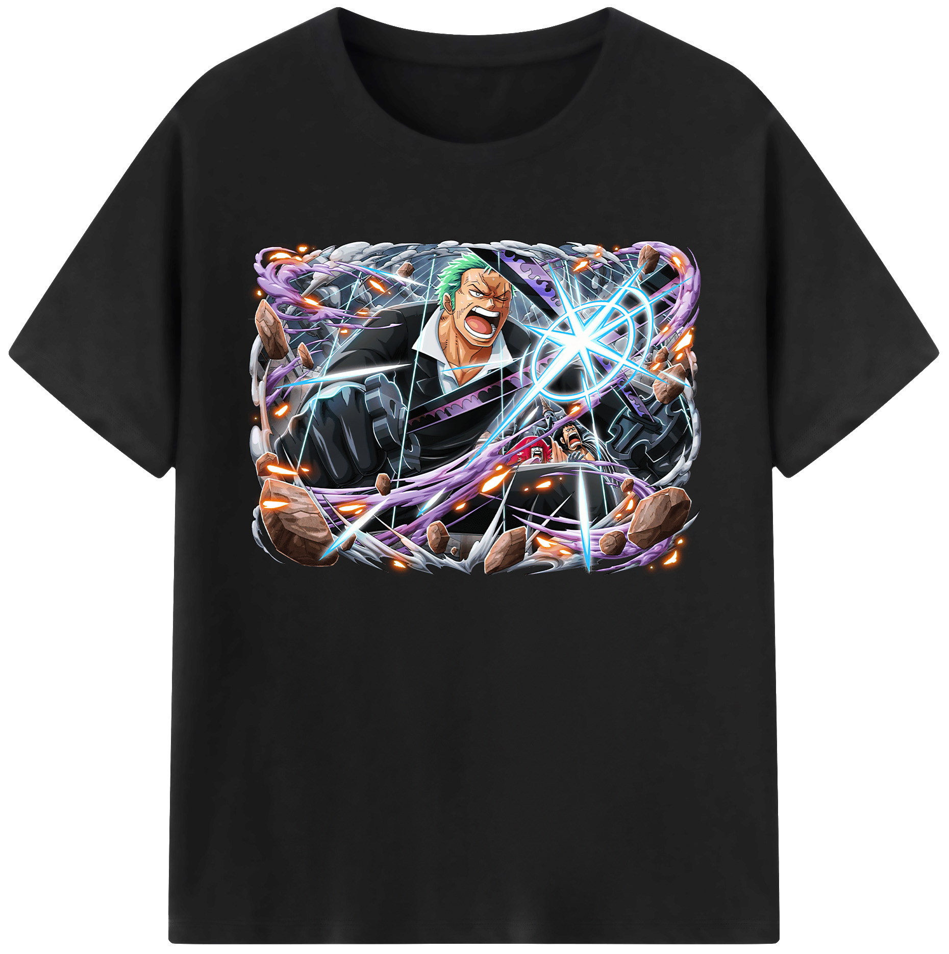 ワンピース ロロノア・ゾロ ONE PIECE Roronoa Zoro 綿100％ メンズ半袖Tシャツ｜肌触りやわらか＆通気性