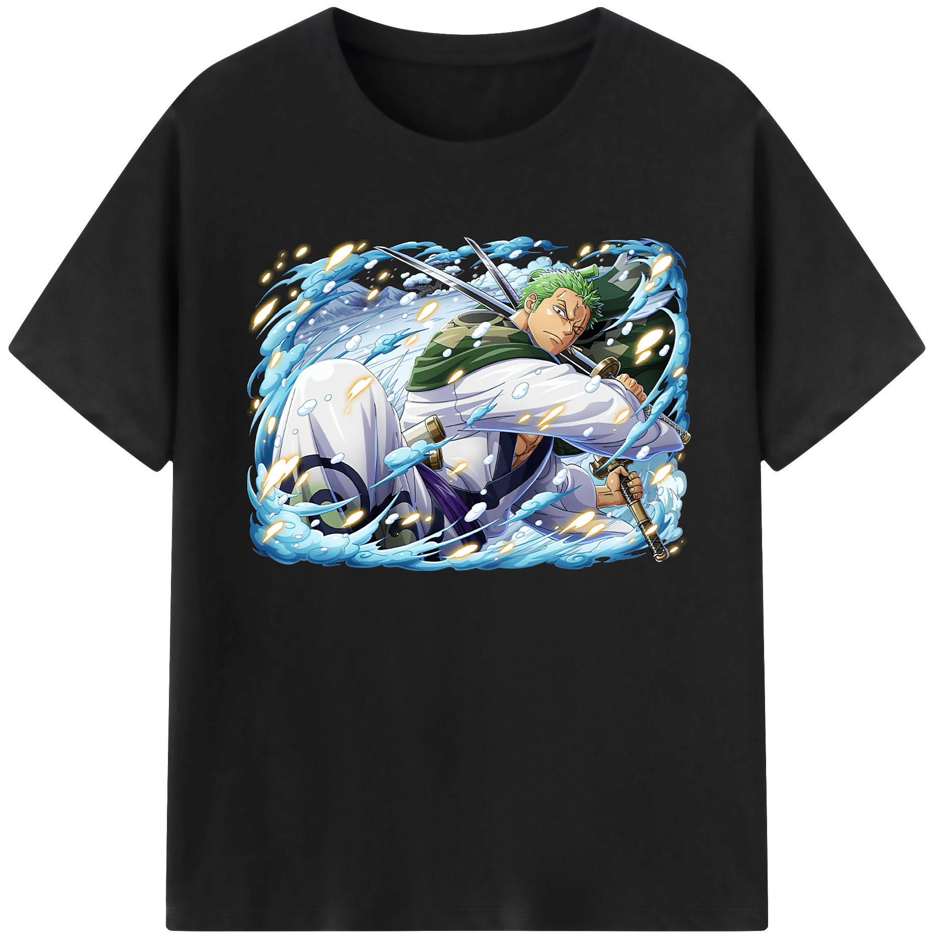 ワンピース ロロノア・ゾロ ONE PIECE Roronoa Zoro 綿100％ メンズ半袖Tシャツ｜肌触りやわらか＆通気性