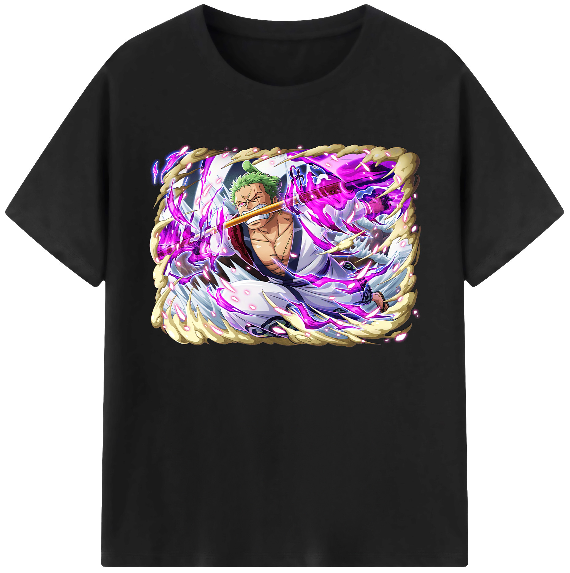 ワンピース ロロノア・ゾロ ONE PIECE Roronoa Zoro 綿100％ メンズ半袖Tシャツ｜肌触りやわらか＆通気性