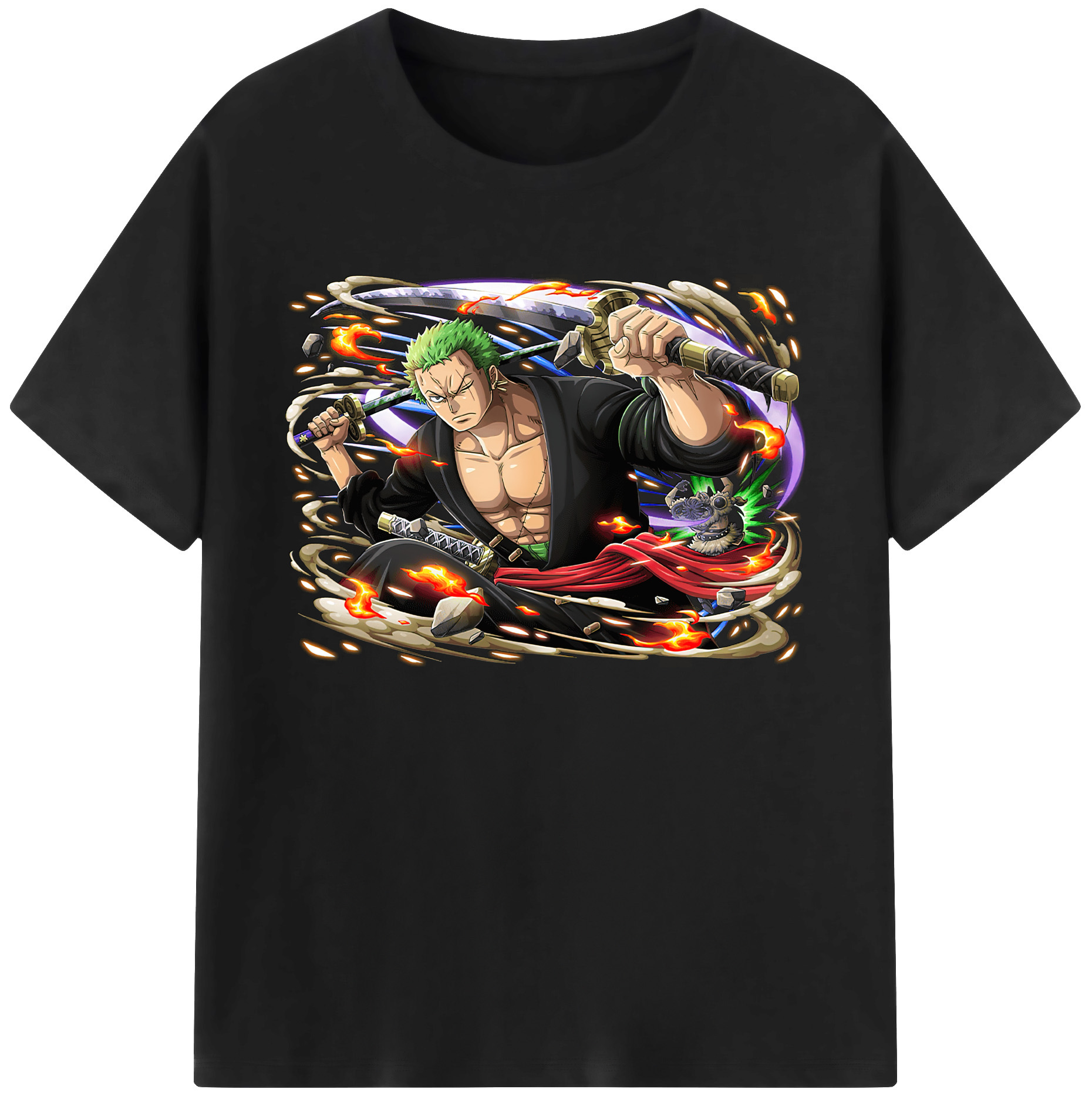 （画像用） ワンピース ロロノア・ゾロ ONE PIECE Roronoa Zoro 綿100％ メンズ半袖Tシャツ｜肌触りやわらか＆通気性
