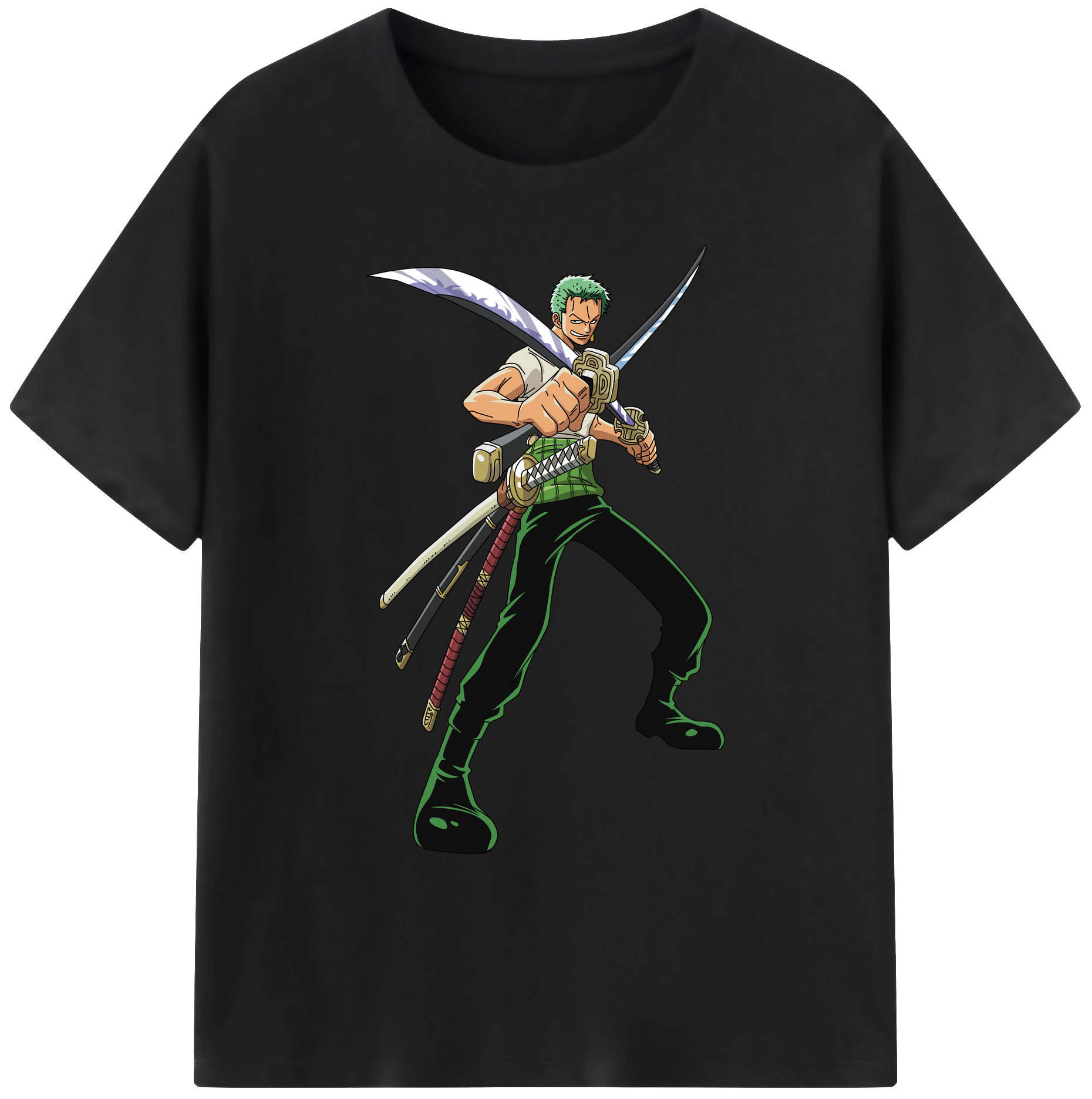 ワンピース ロロノア・ゾロ ONE PIECE Roronoa Zoro 綿100％ メンズ半袖Tシャツ｜肌触りやわらか＆通気性