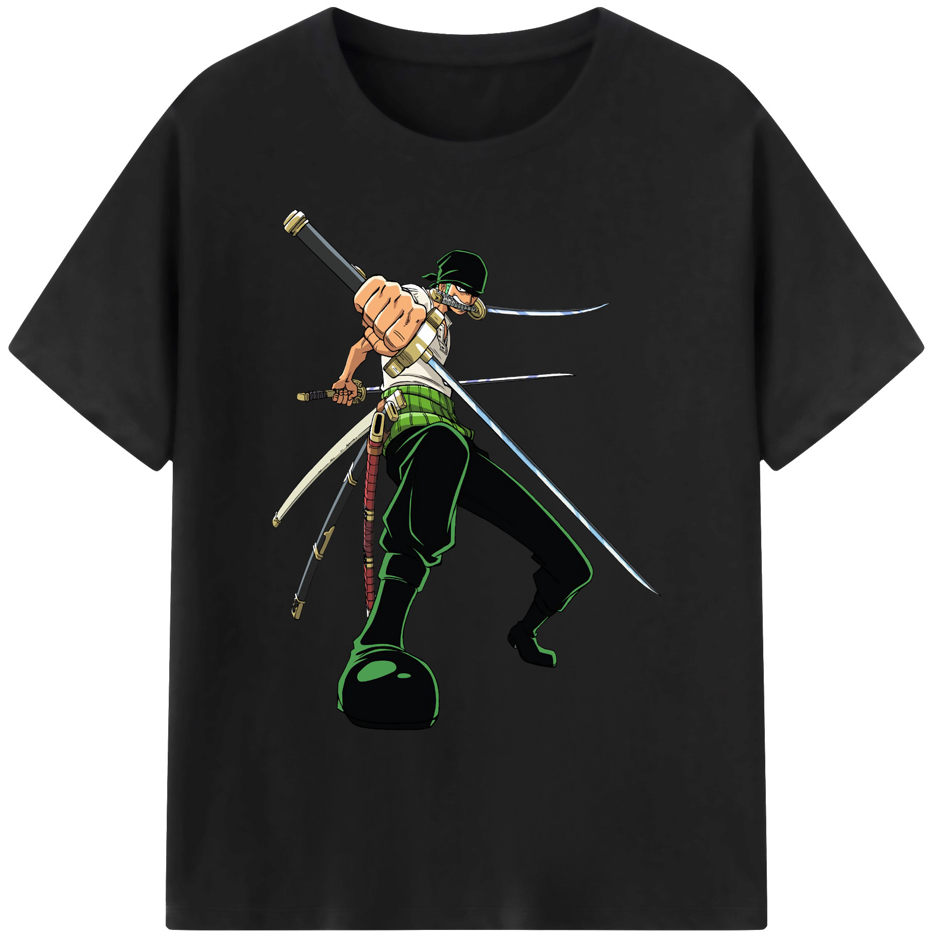 ワンピース ロロノア・ゾロ ONE PIECE Roronoa Zoro 綿100％ メンズ半袖Tシャツ｜肌触りやわらか＆通気性