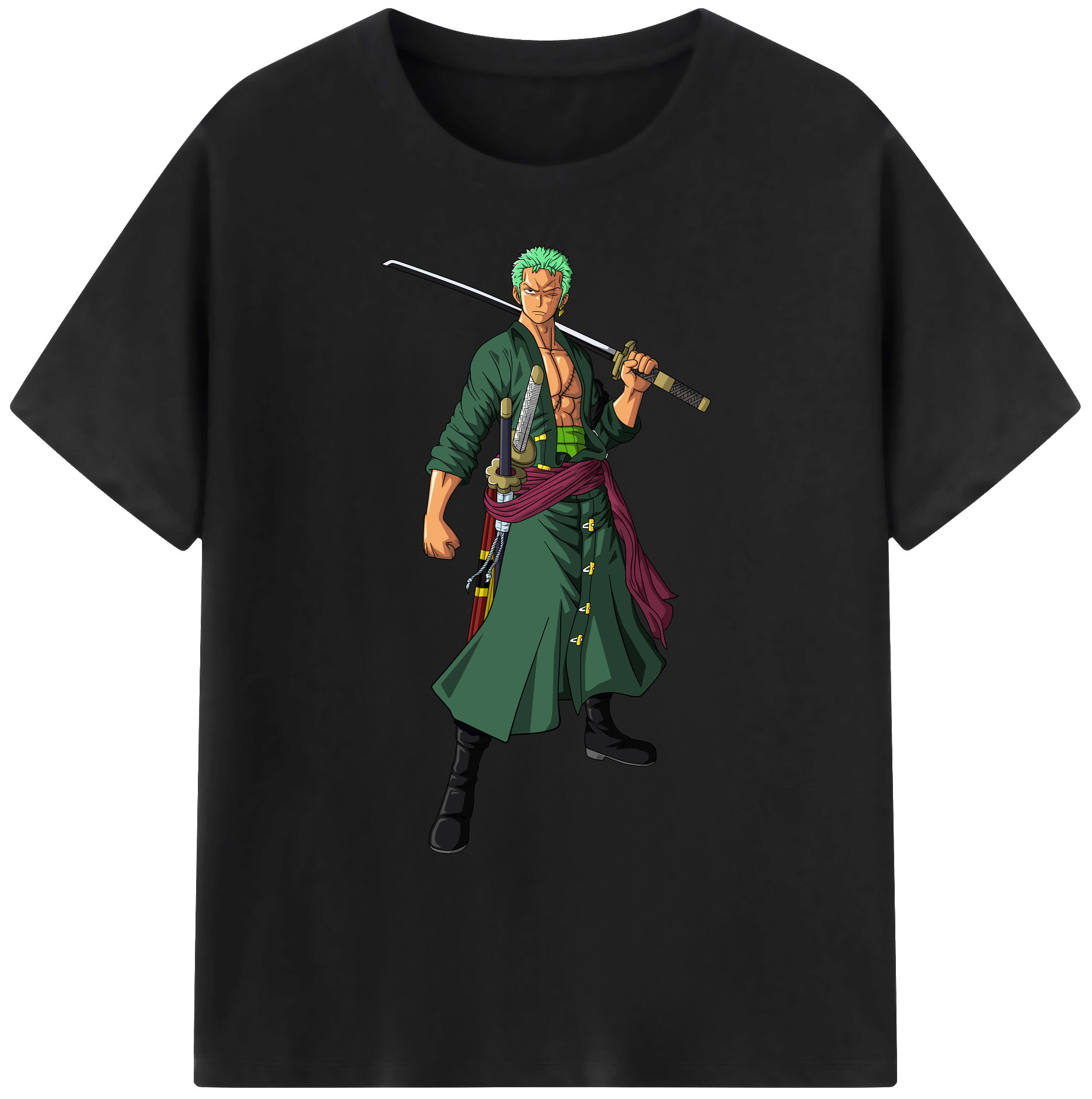 ワンピース ロロノア・ゾロ ONE PIECE Roronoa Zoro 綿100％ メンズ半袖Tシャツ｜肌触りやわらか＆通気性