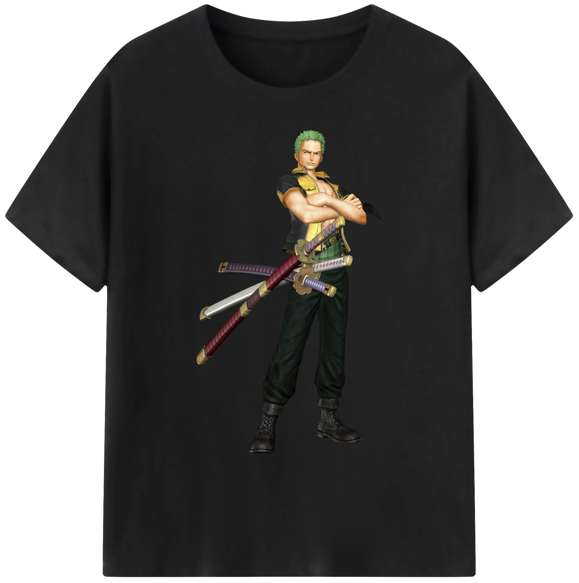 ワンピース ロロノア・ゾロ ONE PIECE Roronoa Zoro 綿100％ メンズ半袖Tシャツ｜肌触りやわらか＆通気性