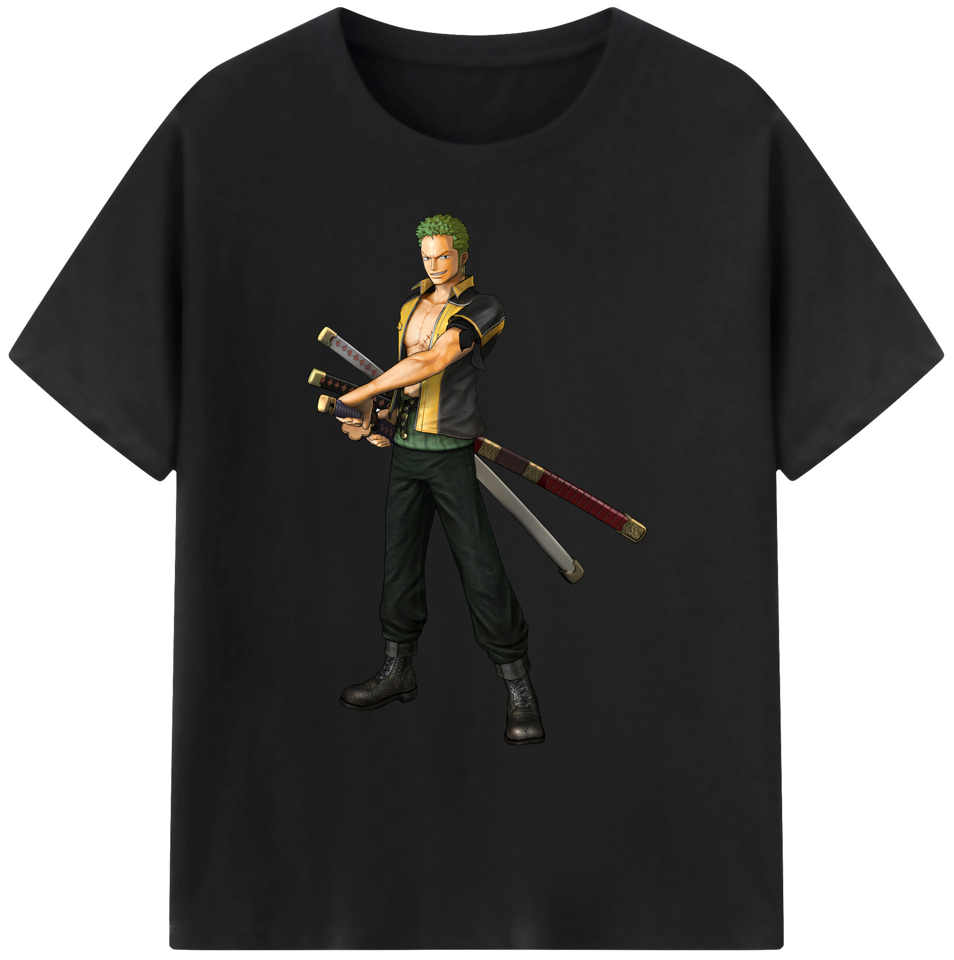 ワンピース ロロノア・ゾロ ONE PIECE Roronoa Zoro 綿100％ メンズ半袖Tシャツ｜肌触りやわらか＆通気性