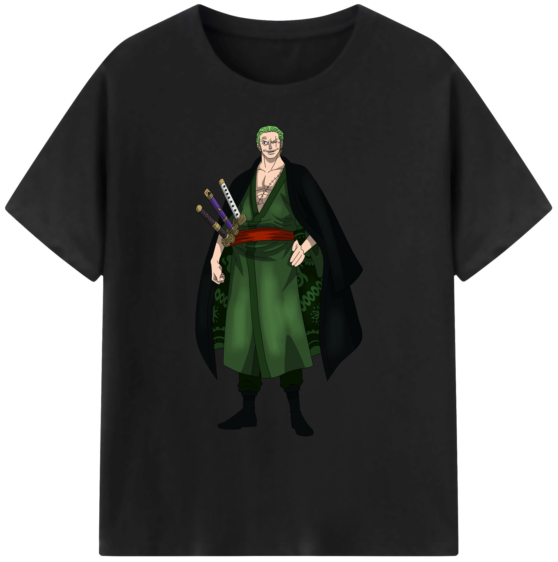 ワンピース ロロノア・ゾロ ONE PIECE Roronoa Zoro 綿100％ メンズ半袖Tシャツ｜肌触りやわらか＆通気性