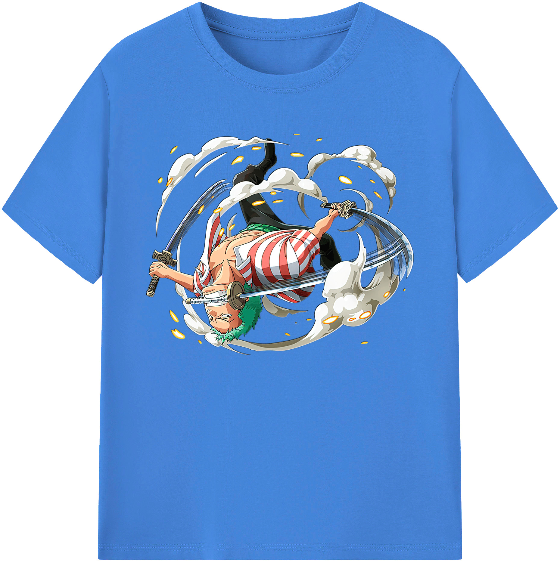 ワンピース ロロノア・ゾロ ONE PIECE Roronoa Zoro 綿100％ メンズ半袖Tシャツ｜肌触りやわらか＆通気性