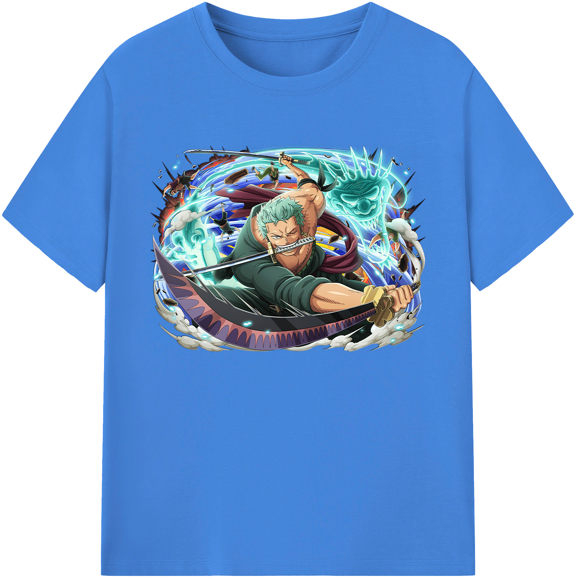 ワンピース ロロノア・ゾロ ONE PIECE Roronoa Zoro 綿100％ メンズ半袖Tシャツ｜肌触りやわらか＆通気性