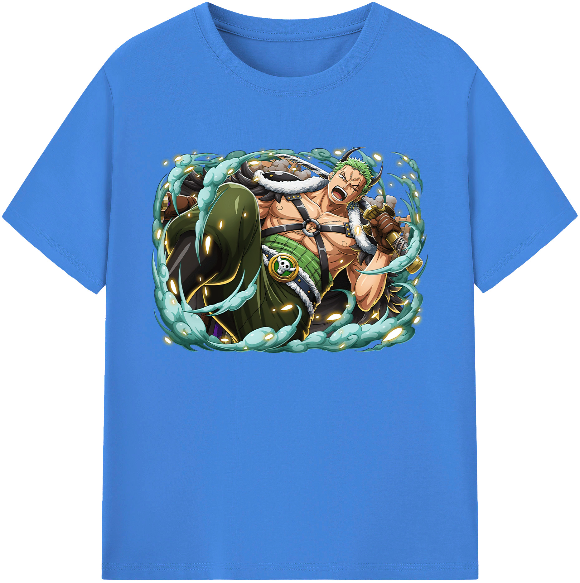 ワンピース ロロノア・ゾロ ONE PIECE Roronoa Zoro 綿100％ メンズ半袖Tシャツ｜肌触りやわらか＆通気性