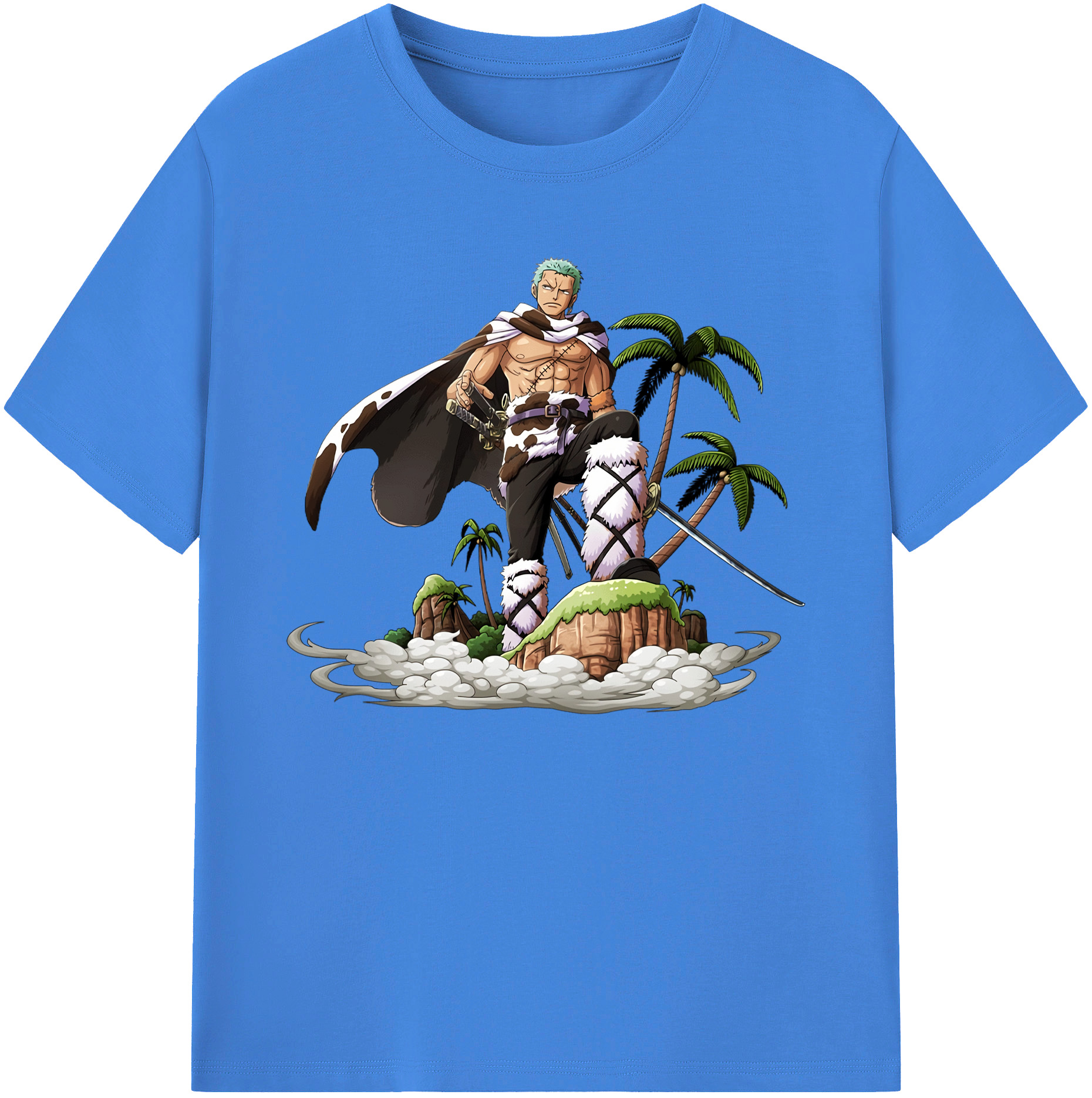 ワンピース ロロノア・ゾロ ONE PIECE Roronoa Zoro 綿100％ メンズ半袖Tシャツ｜肌触りやわらか＆通気性