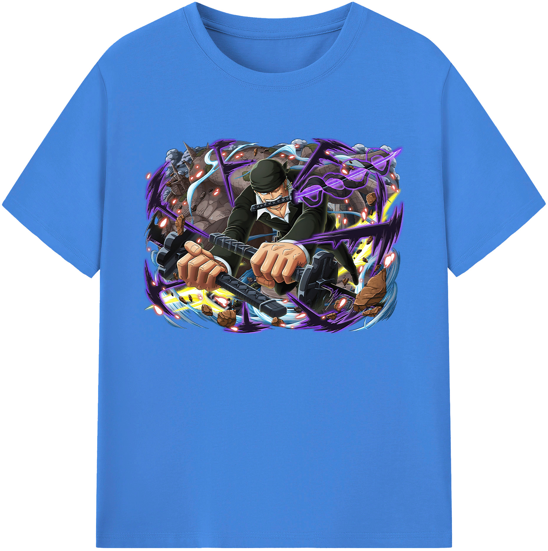 ワンピース ロロノア・ゾロ ONE PIECE Roronoa Zoro 綿100％ メンズ半袖Tシャツ｜肌触りやわらか＆通気性