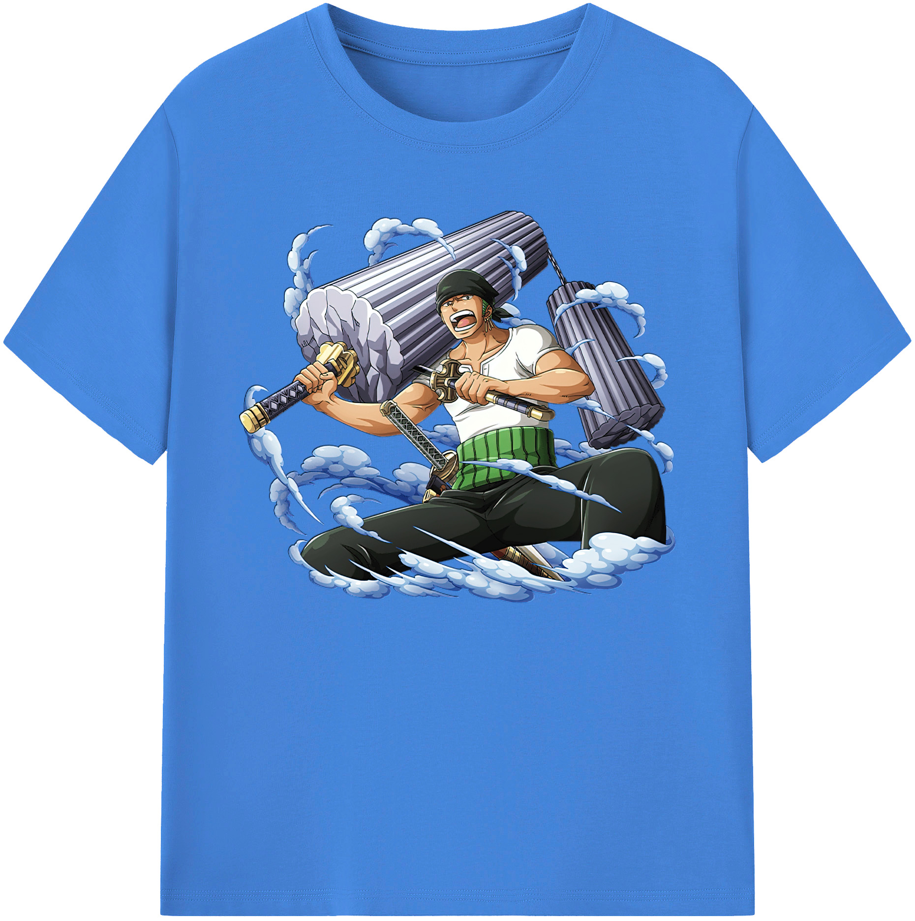 ワンピース ロロノア・ゾロ ONE PIECE Roronoa Zoro 綿100％ メンズ半袖Tシャツ｜肌触りやわらか＆通気性