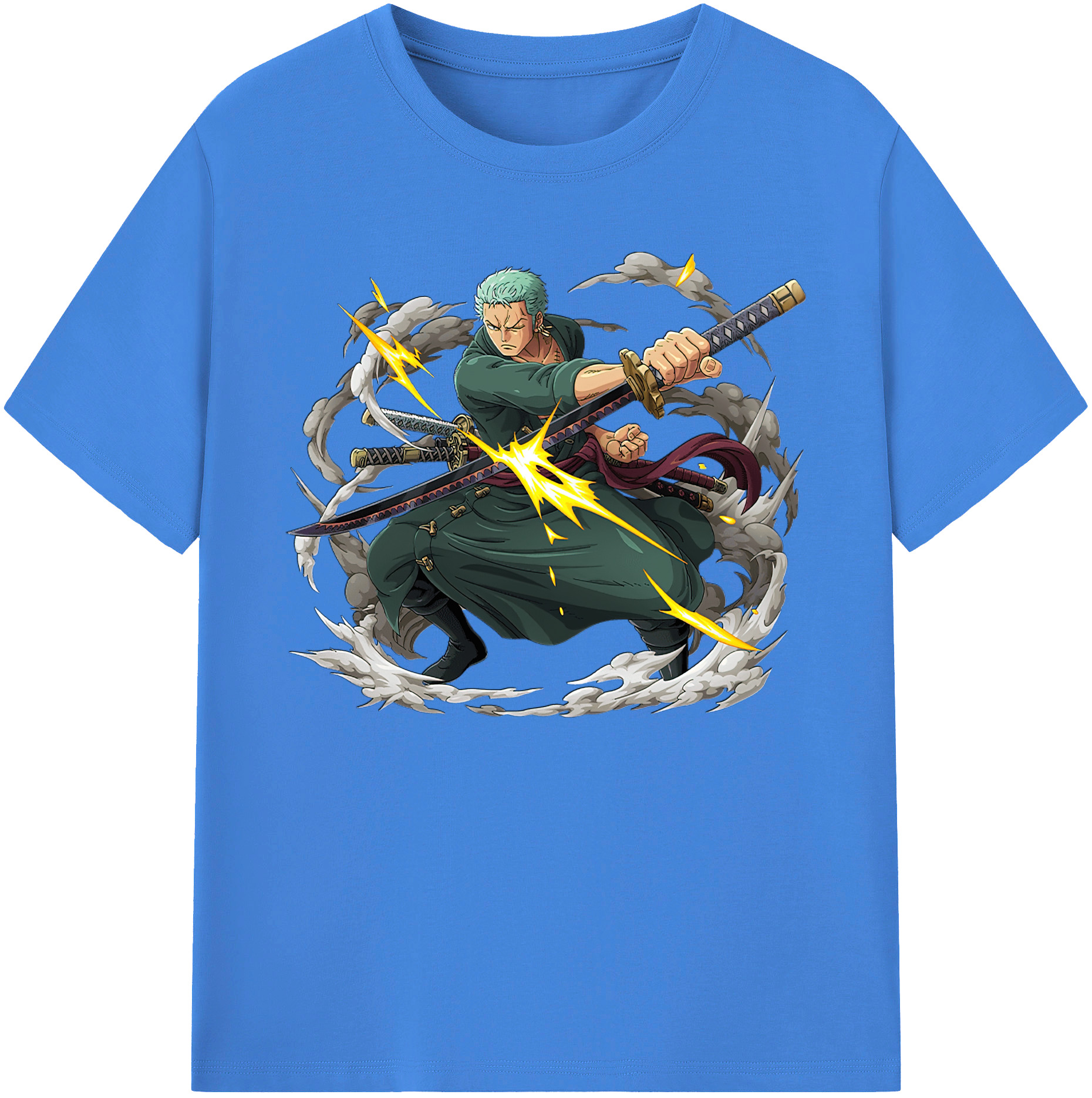 ワンピース ロロノア・ゾロ ONE PIECE Roronoa Zoro 綿100％ メンズ半袖Tシャツ｜肌触りやわらか＆通気性
